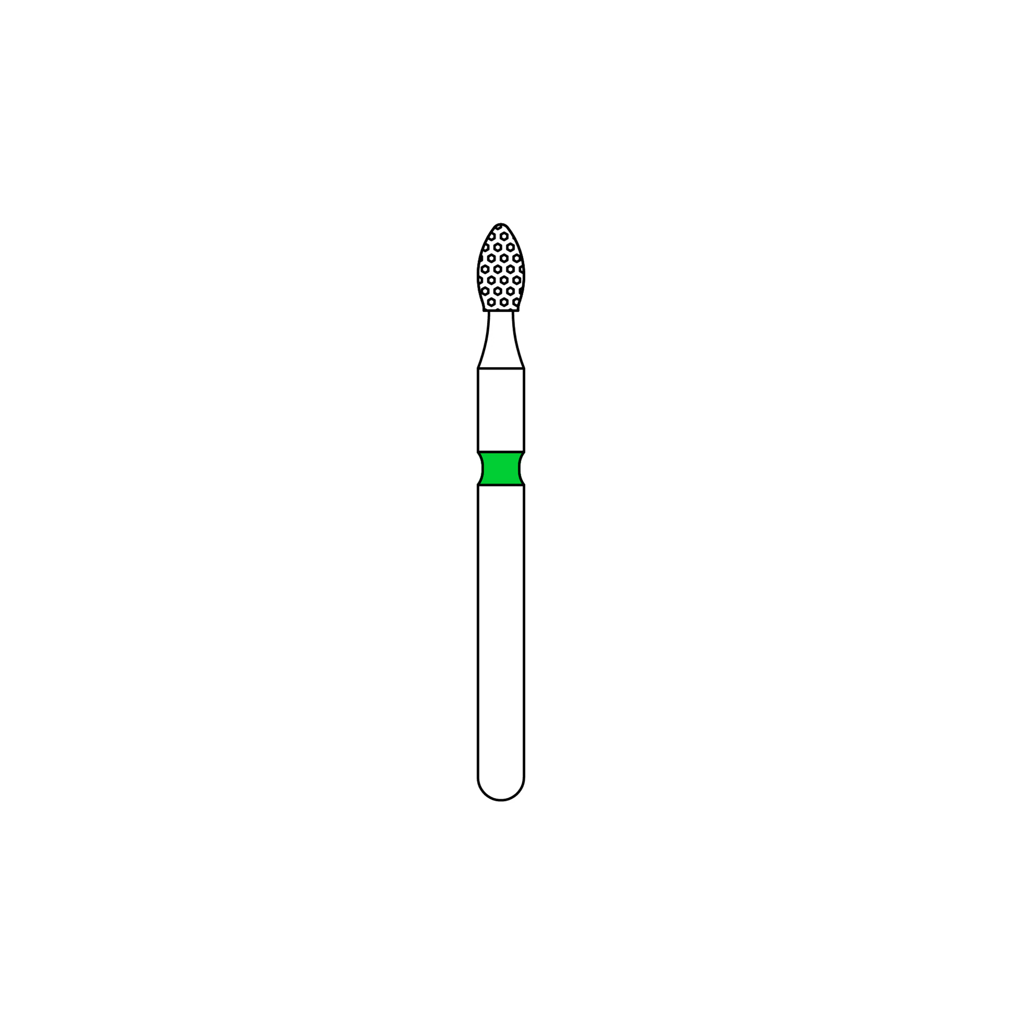 Priva Rotary Instruments Diamond Bur, FG, Coarse, Green, Football, 1.6 mm Head Diameter, 5/Pkg, #368-016C - Priva Rotary Instruments Diamond Burs – FG, Coarse, Green, Football, 5/Pkg - # 368, 1.6 mm Head Diameter - Image 1