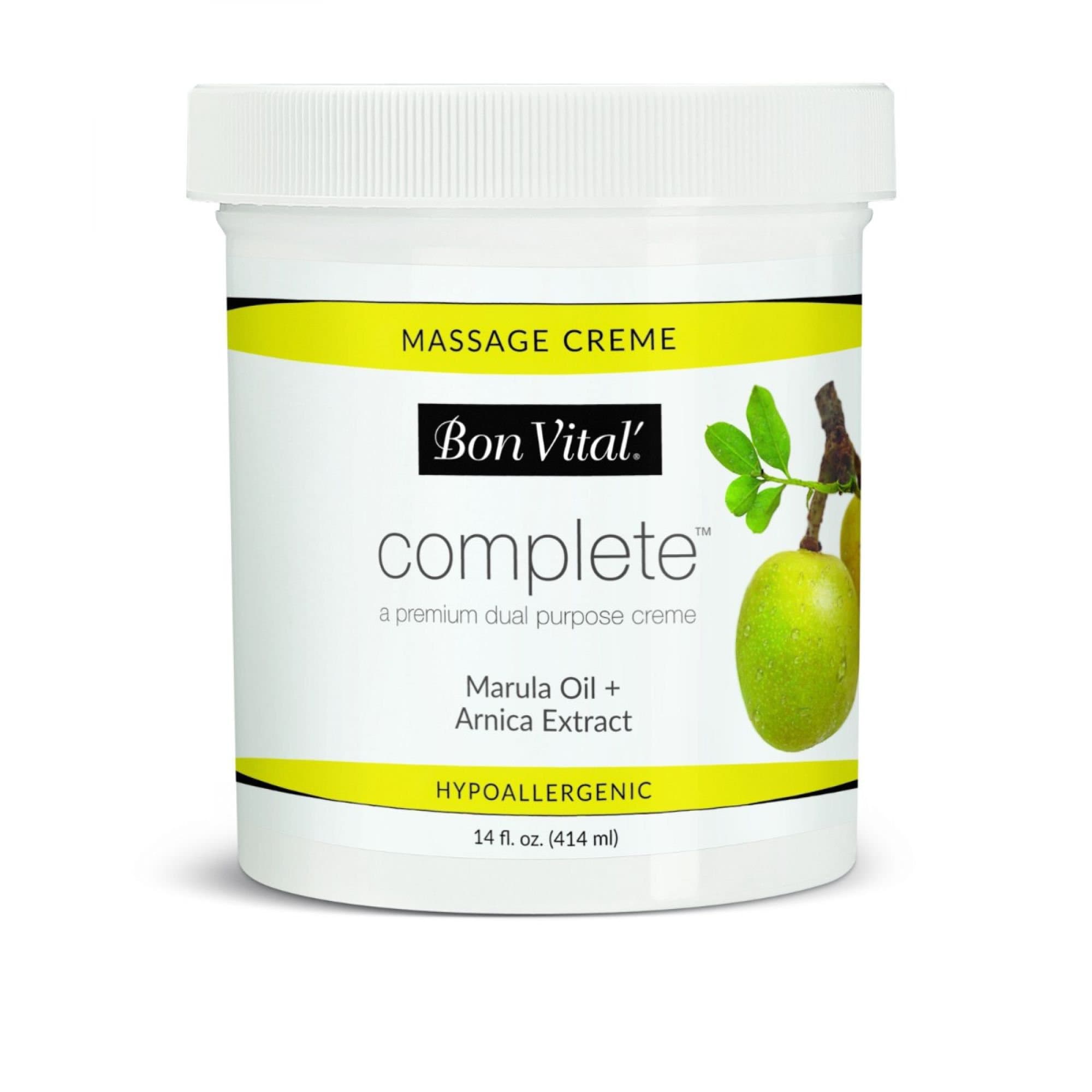 Bon Vital Complete Massage Creme, Unscented, 14 oz Jar, Hypoallergenic, Nut-Oil Free, Paraben Free - Creme Bon Vital Massage Comple - Image 1