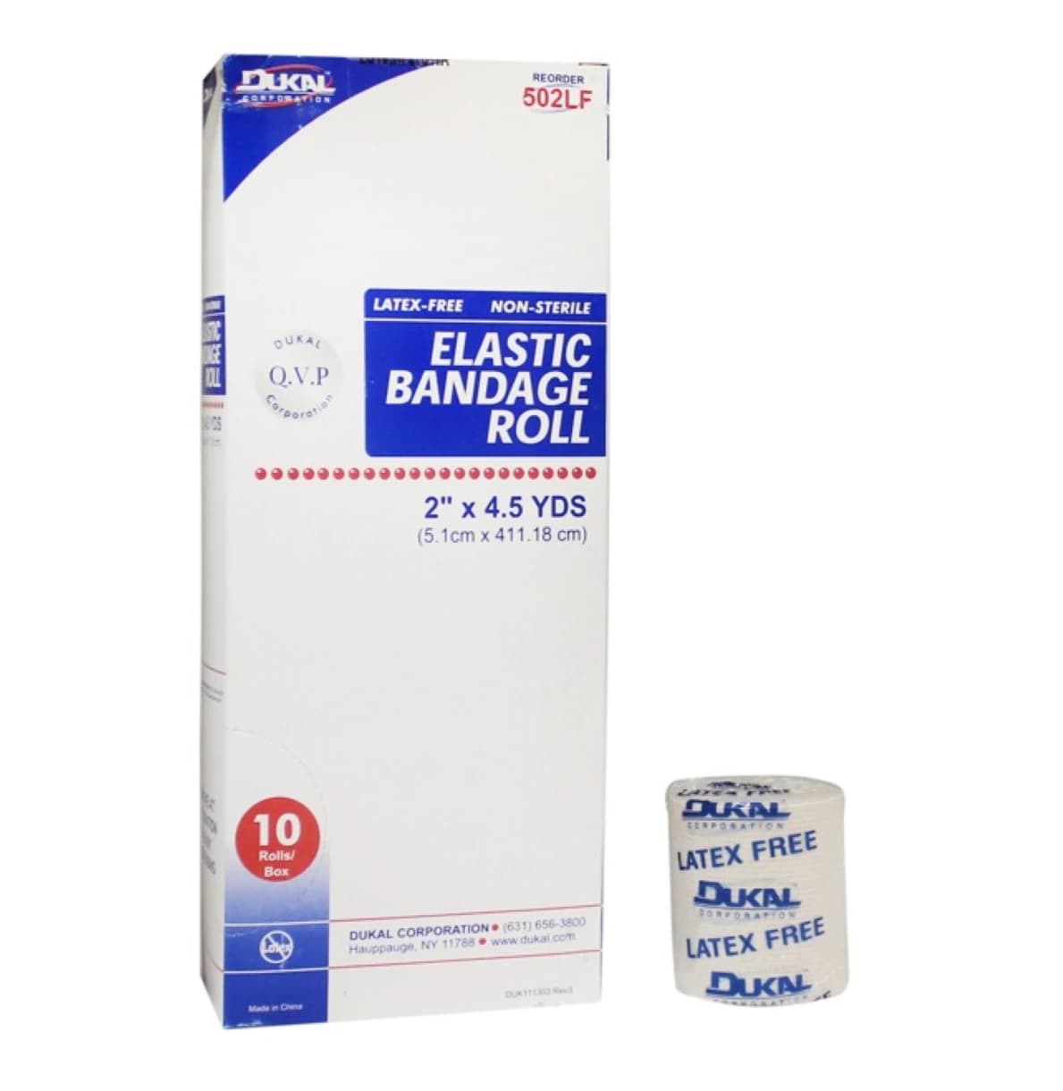 Dukal Stretch Bandage Elastic, 2" x 4.5 yd, Tan, Non-Sterile, 432/Case - Bandage Elast Clips LF NS - Image 1