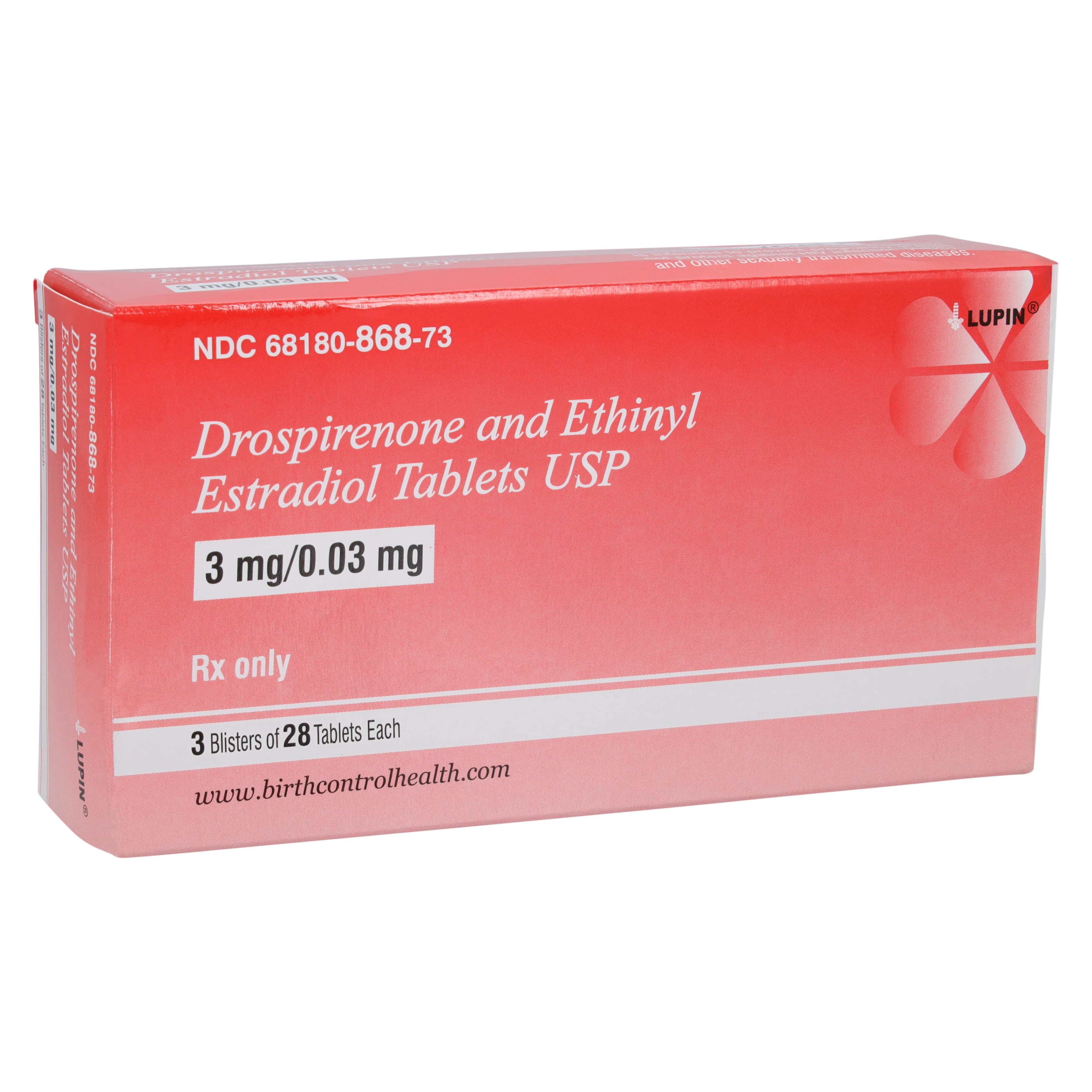 Drospirenone/Ethinyl Estradiol Tablets 3mg/0.03mg, Blister Pack 3x28, Lupin Pharmaceuticals - Drospirenone/Ethinyl Estra Tab - Image 1