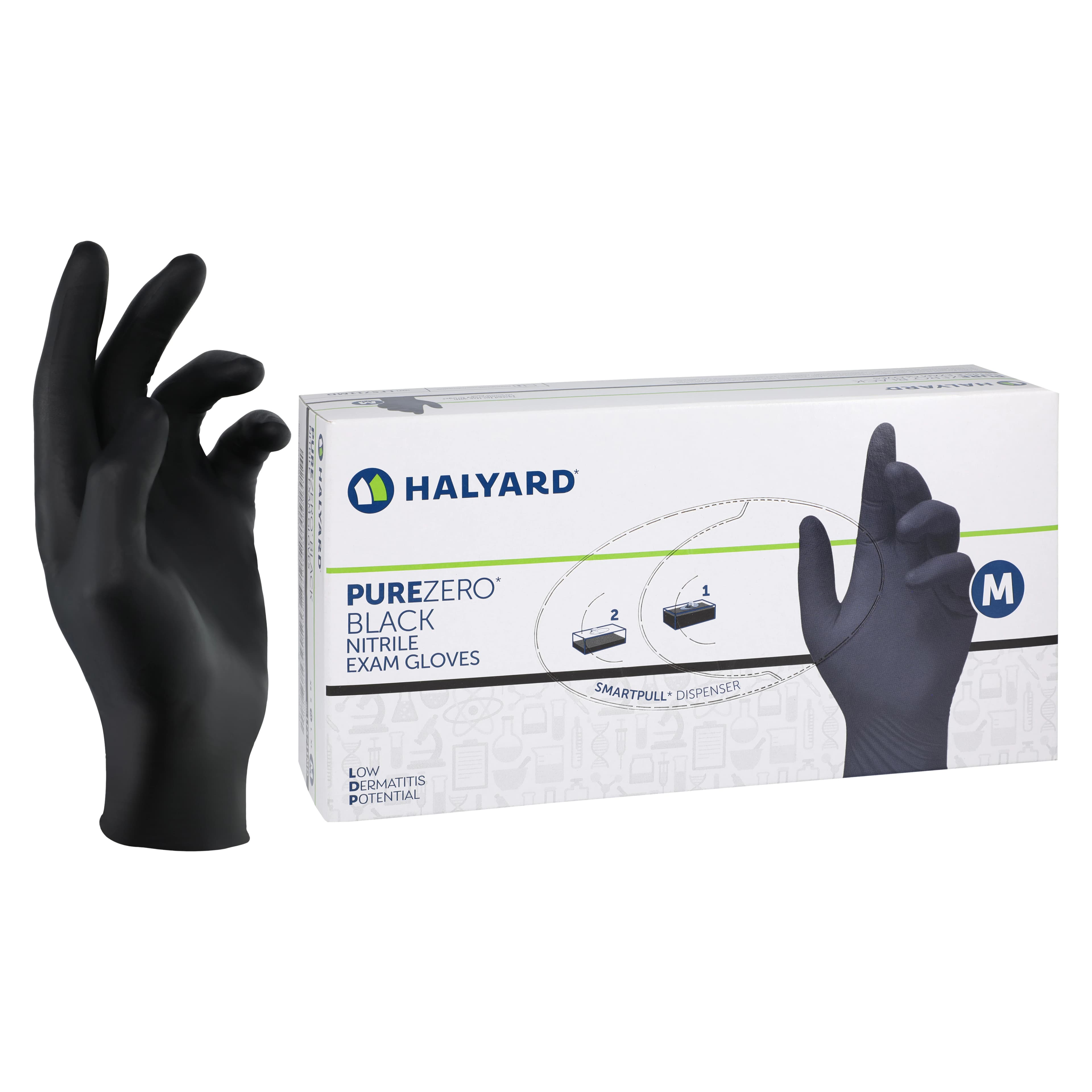 Purezero Nitrile Exam Gloves, X-Small, Black, Non-Sterile, 100/Box - Purezero Black Nitrile Gloves - Image 1
