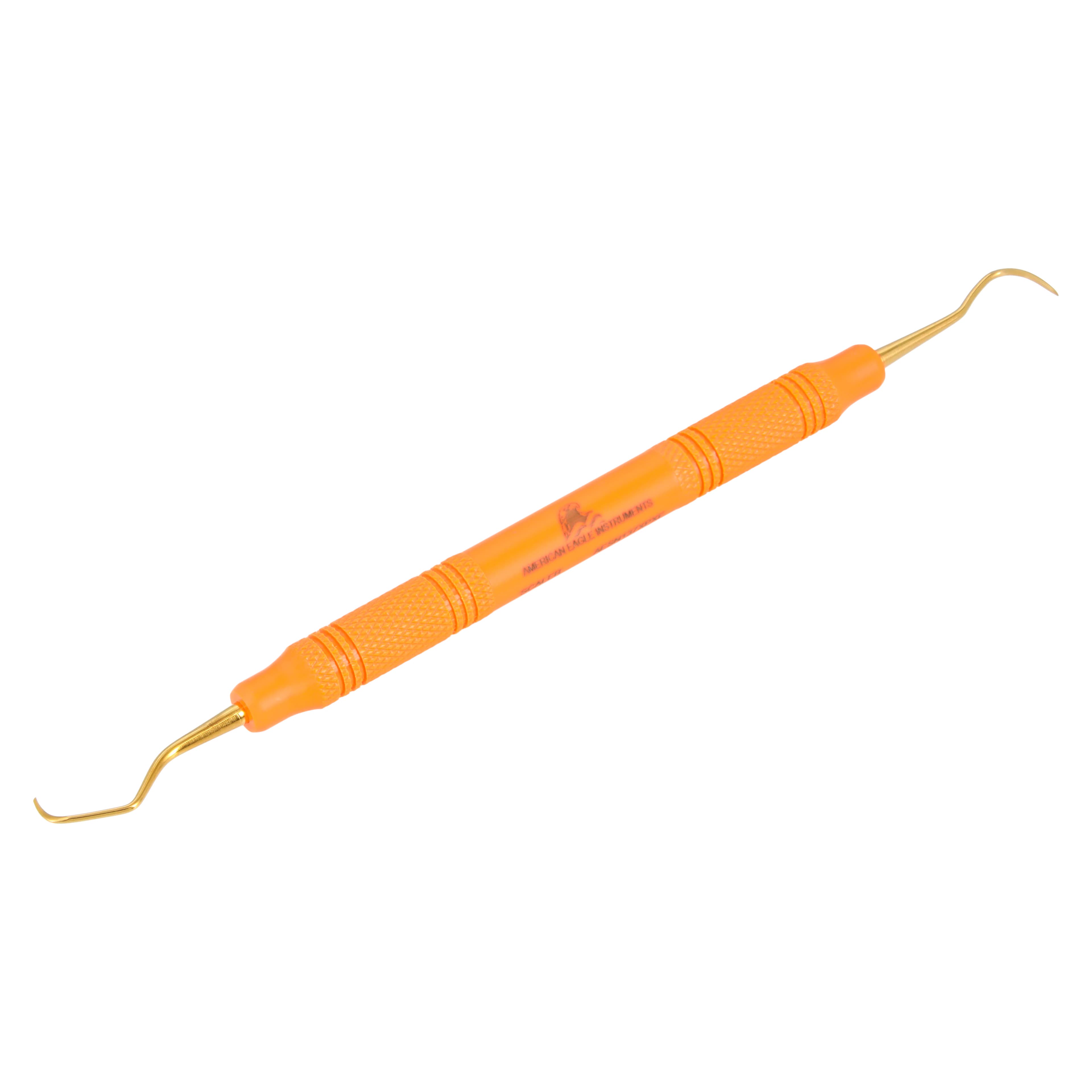 XP SQUARED Technology Scaler N137 Curaler, EagleLite Resin Handle, Anterior, Orange, Double End, AESN137XPXE - XP SQUARED Technology Scaler – # N137 Curaler, EagleLite Resin handle, Anterior, Orange, Double End - XP SQUARED Technology Scaler – # N137 Curaler, EagleLite Resin handle, Anterior, Orange, Double End - Image 1