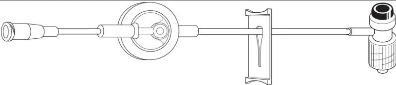 Baxter Extension Set with Microbore T-Connector, 6.3" Rotating Male Luer Lock Adapter, 0.22 Micron In-Line Filter, 200/Case - Ext Set Microbore T-Connector - Image 1