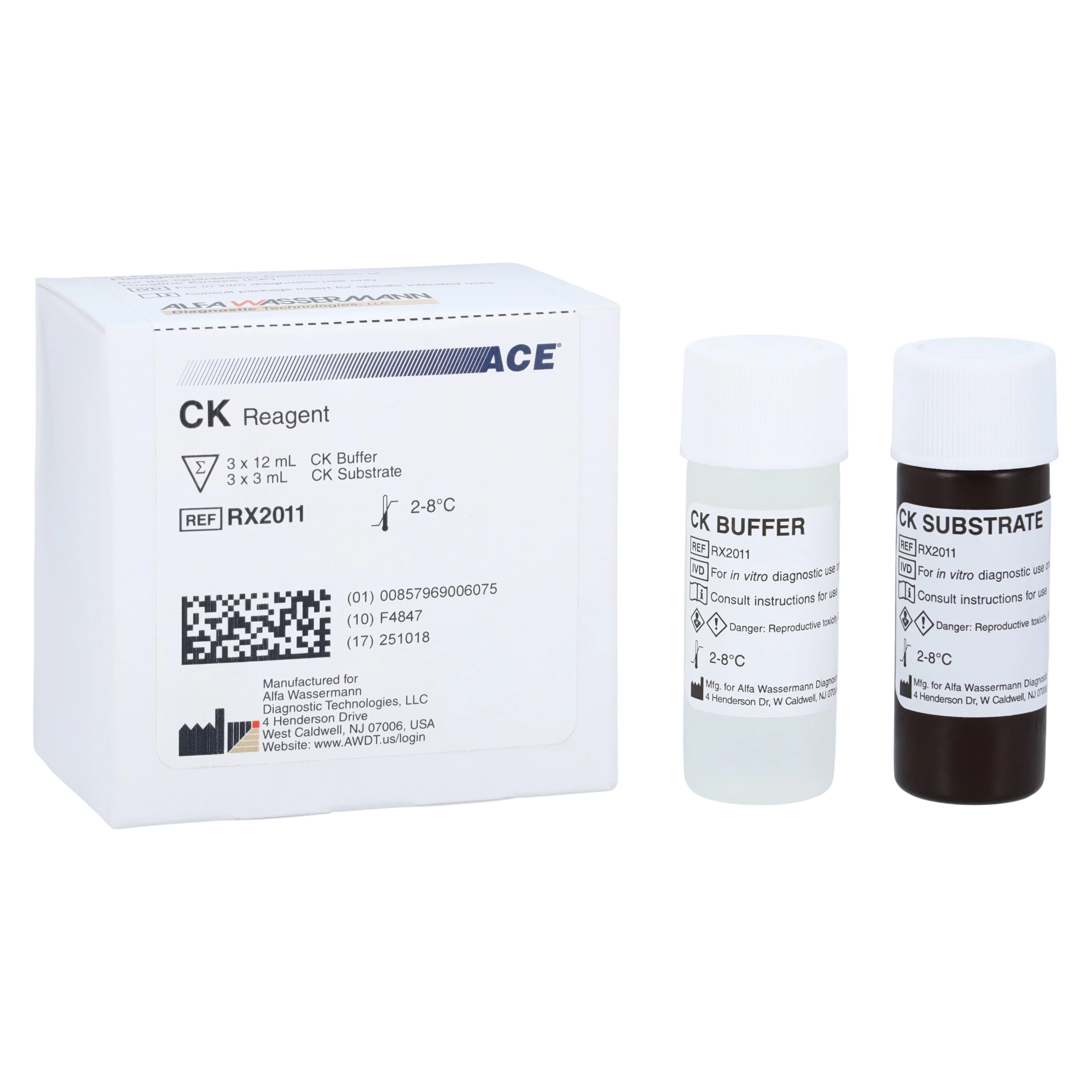 ACE CK New Reagent Set, Creatine Kinase, Reagent B 3x12mL/Substrate 3x3mL, 750 Count - ACE CK New Reagent Set - Image 1