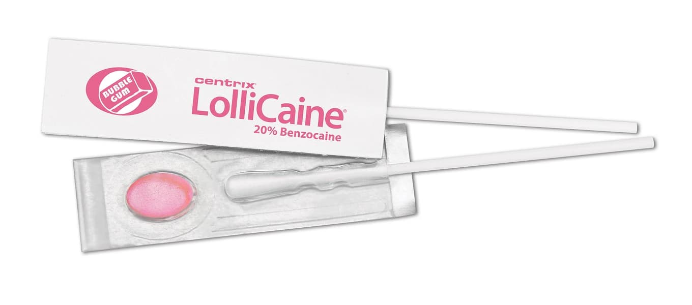 LolliCaine® Bubble Gum Topical Benzocaine Gel, 20%, Single-Use LolliPack® with Swab Applicator, 0.3 mL, 120/Pack, 360088 - LolliCaine® Bubble Gum Topical Benzocaine Gel 0.3ml Pack of 120 - Image 1