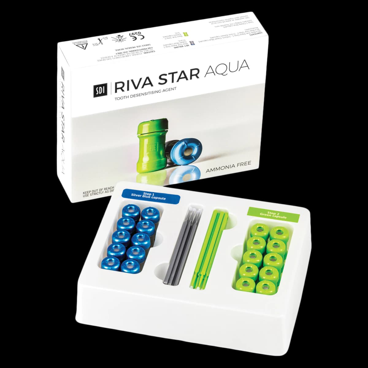 Riva Star Aqua Tooth Desensitizer 2-Step Kit, 10 Patient Capsules, 8800527 - Riva Star Aqua Tooth Desensitizer 2-Step / 10 Patient Capsule Kit - Image 1