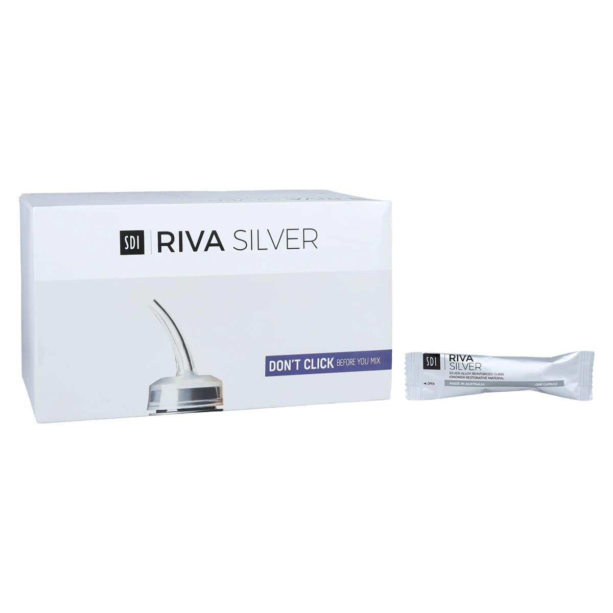 Riva Silver Capsules, Silver-Alloy Reinforced Glass Ionomer Restorative, 50/Bx, 8670008 - Riva Silver - Capsules - Image 1