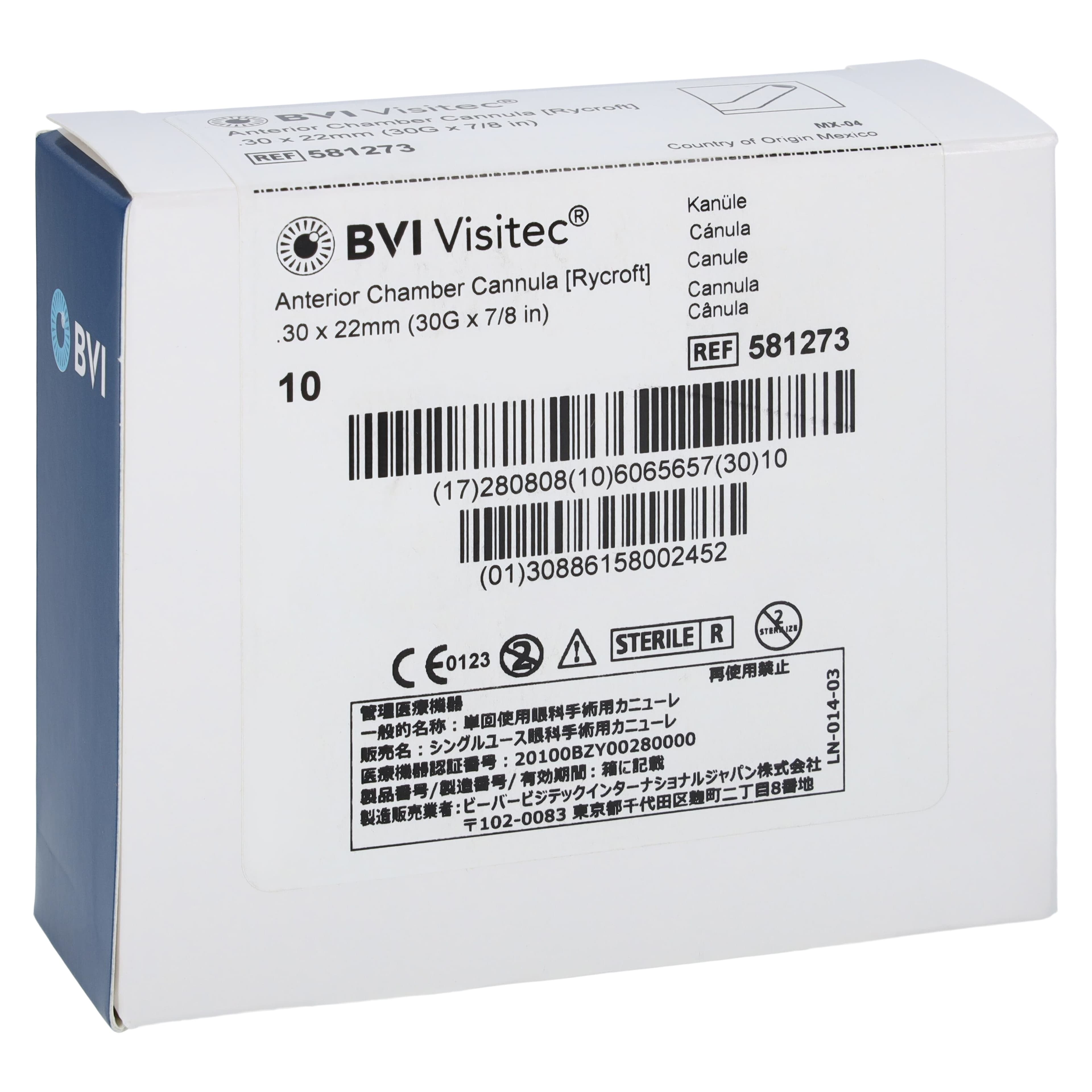 Visitec Anterior Chamber Cannula, 30G x 7/8", Angled 45 Degrees - Anterior Chamber Cannula/Rycro - Image 1