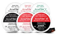 Parkell AccuFilm I Single-Sided Articulating Film, Black, Super Thin 21 Microns, Pre-Cut Strips 3-1/2" x 7/8", 280/Box, S014 - AccuFilm I Single Sided Black - Image 1
