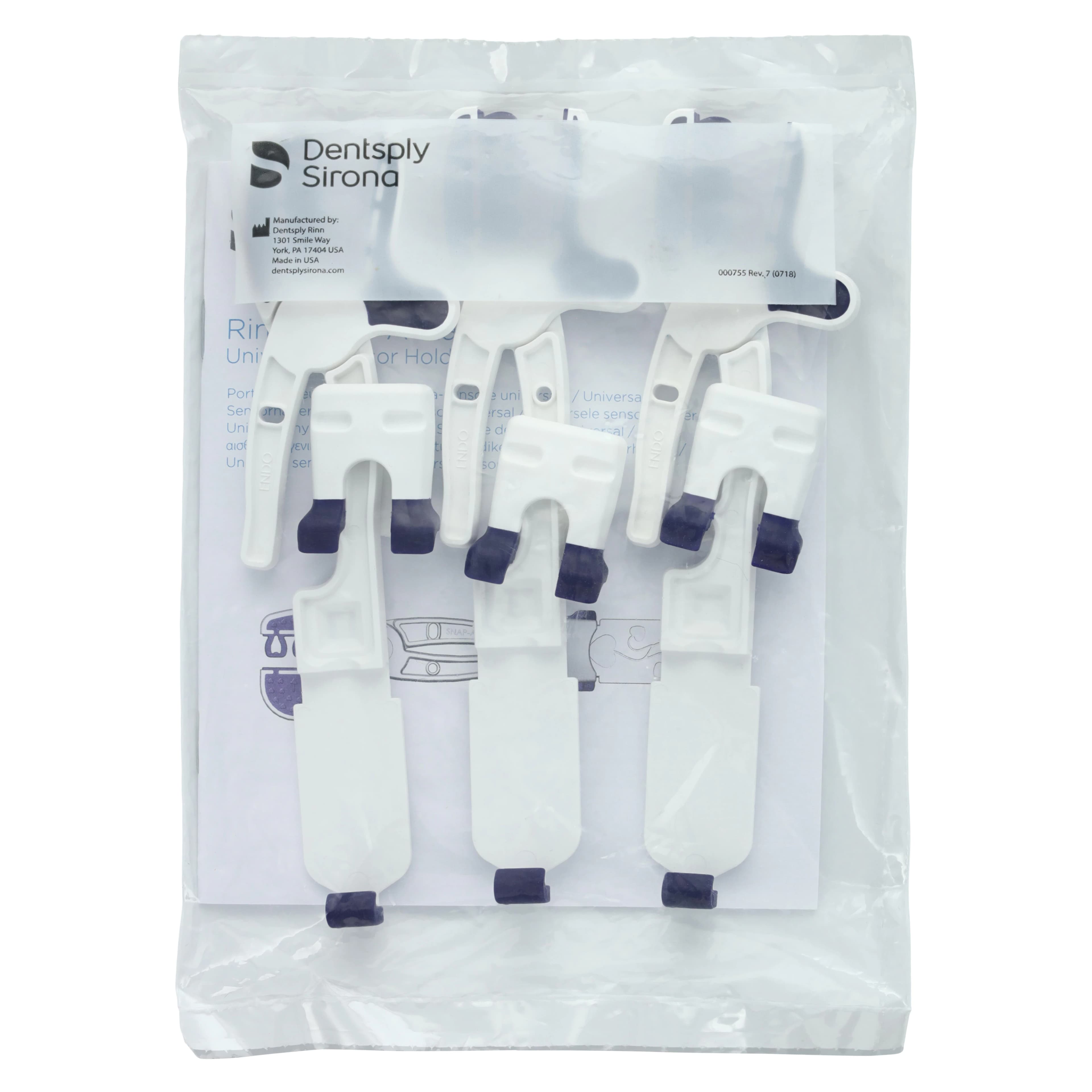 Snap-A-Ray DS Endo Sensor Holder for Digital Sensors, Universal, Autoclavable, White/Blue, 3/Pack, 550423 - Snap-A-Ray DS Endo Sensor Holder for Rinn Large Digital Sensor Covers White/Blue Pack of 3 - Image 1