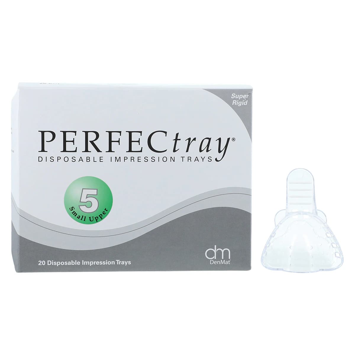 Perfectray #5 Full Arch Impression Tray, Small, Upper, Perforated, Disposable, Crystal Clear, 20/Pk - Perfectray #5 Full Arch - Image 1