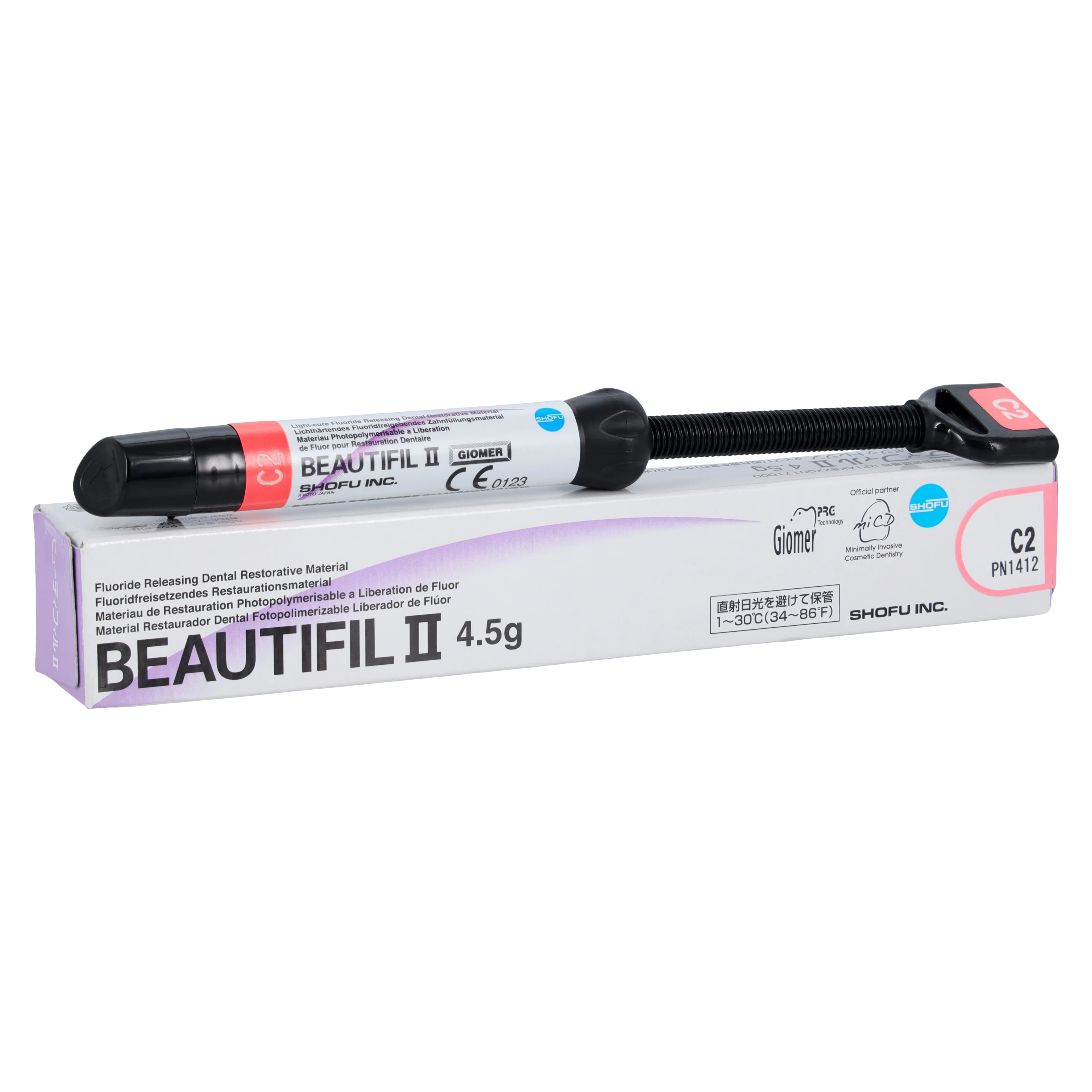 Beautifil II Light-Cure Syringe Refill, Universal Viscosity, 4.5 g, Shade C2, 1/Pk, 1412 - Beautifil II, Light-Cure, Syringe Refill, Universal Viscosity, 4.5 g, C2, 1/Pk, 1412 - Image 1