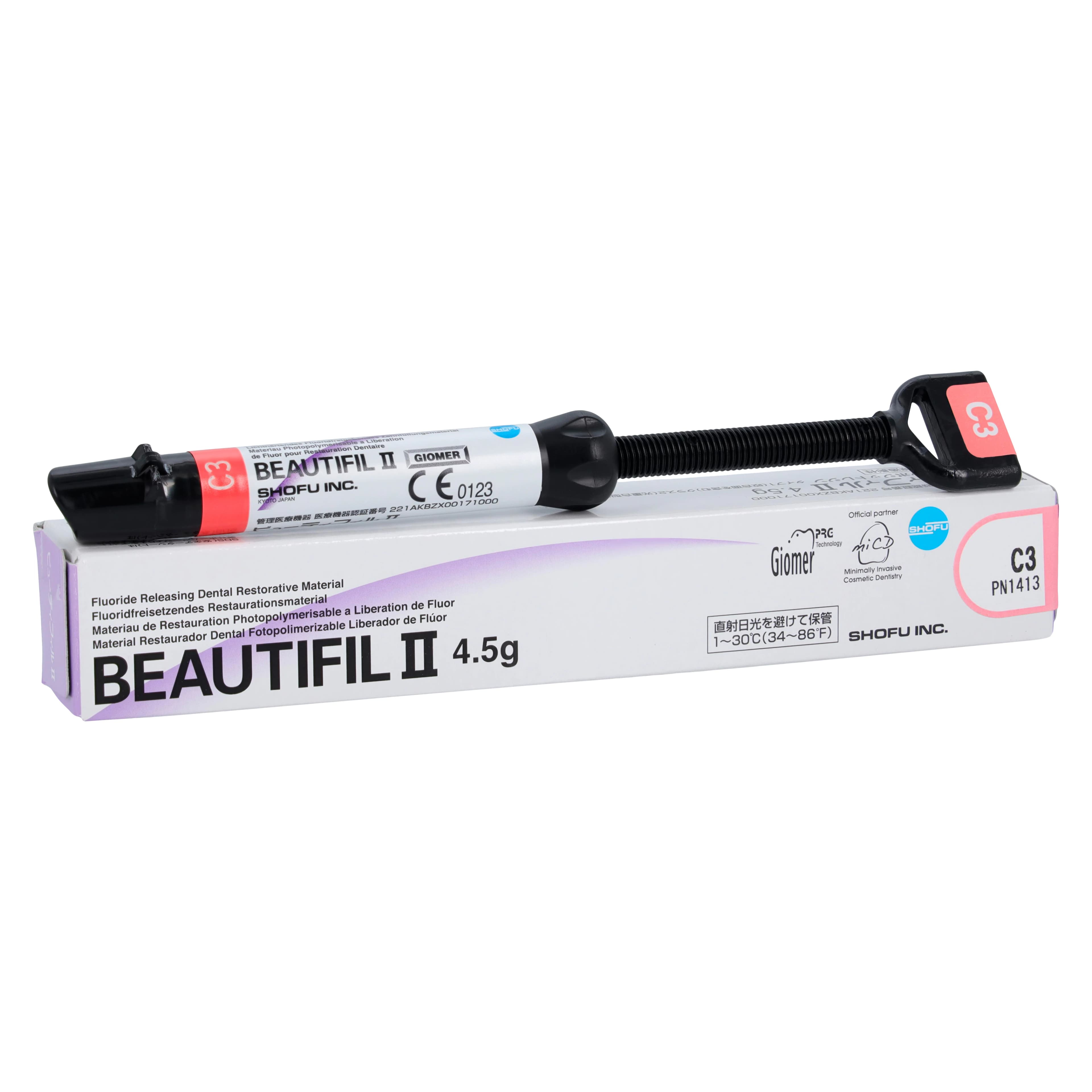 Beautifil II Light-Cure Restorative Composite, Syringe Refill, Universal Viscosity, 4.5 g, Shade C3, 1/Pk, 1413 - Beautifil II, Light-Cure, Syringe Refill, Universal Viscosity, 4.5 g, C3, 1/Pk, 1413 - Image 1
