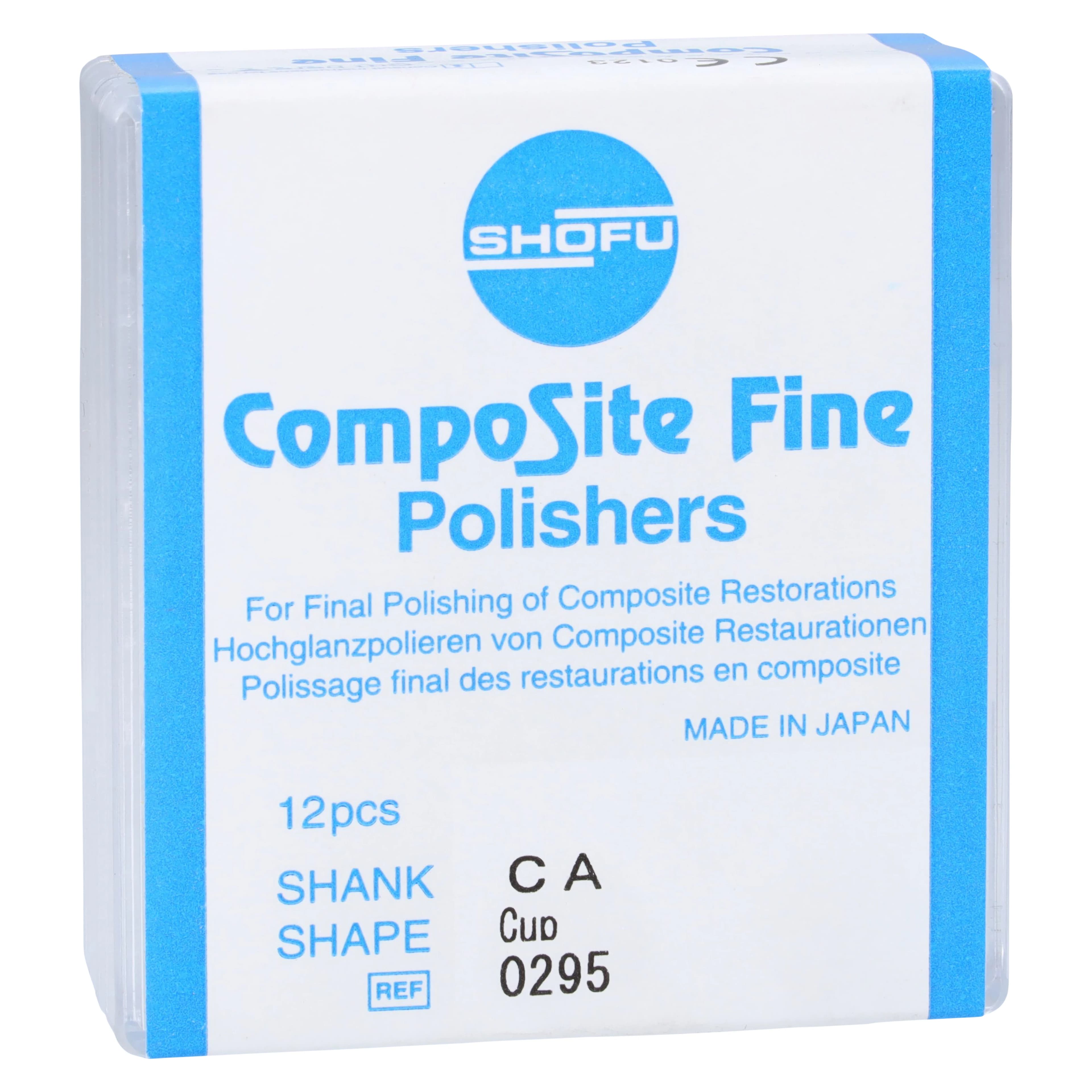 Shofu CompoSite Fine Polisher, RA, Cup, #080, White Band, 12/Pk, 0295 - CompoSite Polishers, RA, Cup, # 080, Fine, White, 12/Pk, 0295 - Image 1