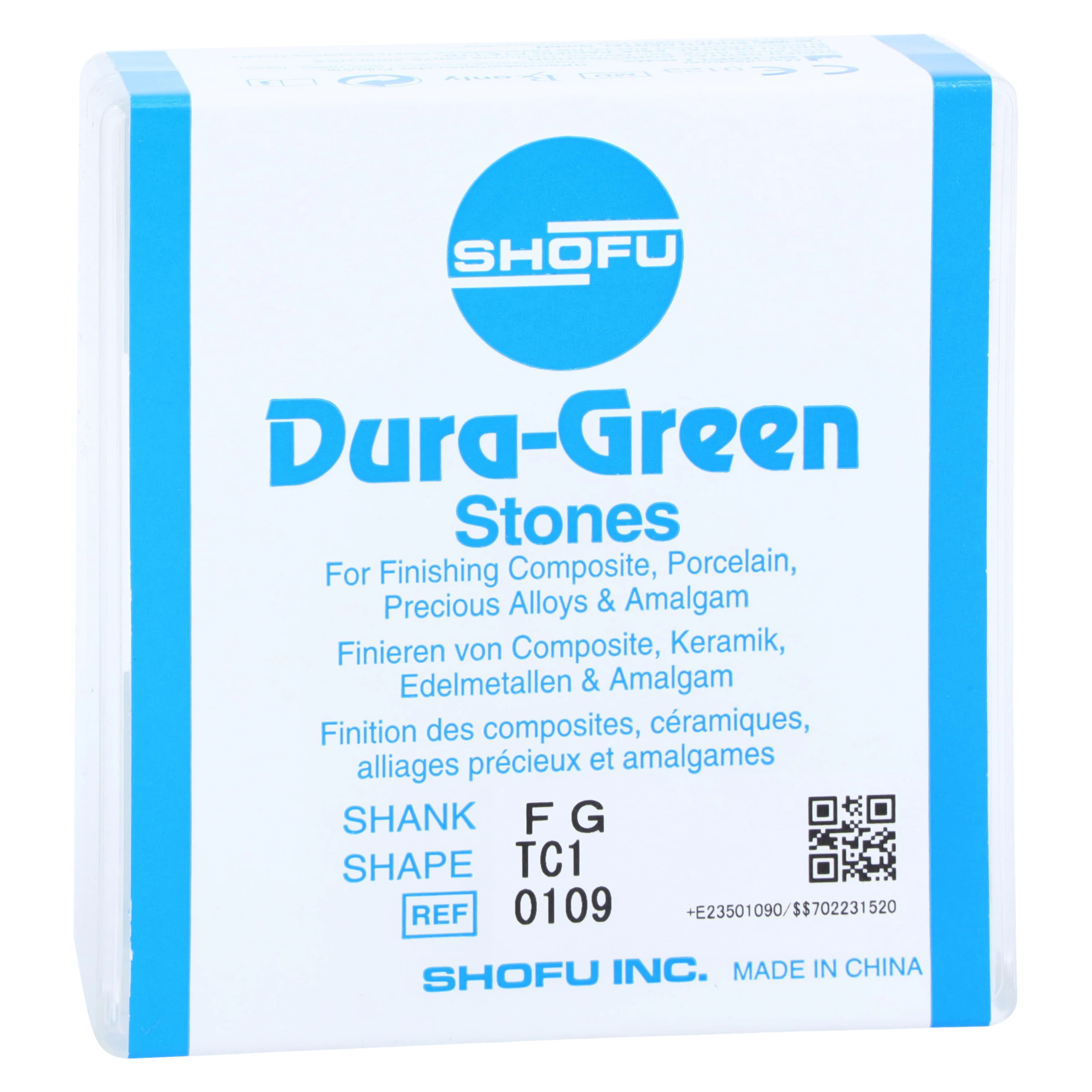 Dura-Green Stones, FG (Friction Grip), TC1 Tapered Cylinder, Silicon Carbide, Green, 12/Pk, 0109 - Dura-Green Stones - FG - TC1 - Image 1