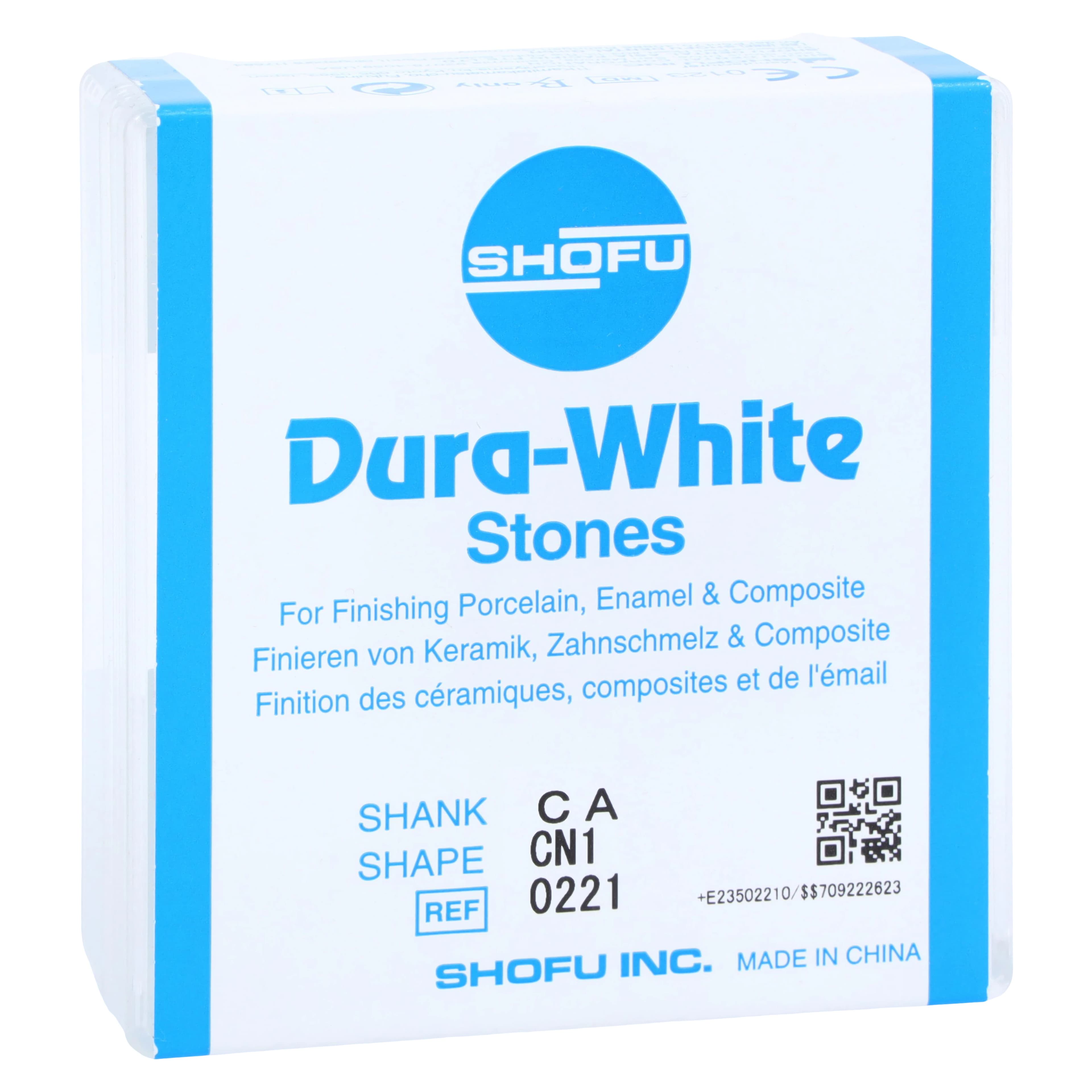 Shofu Dura-White Stone, CN1 Pointed Cone, CA (Contra Angle) Shank, ISO #024, White, 12/Pkg, 0221 - Dura-White Stones - CA - CN1 - Image 1