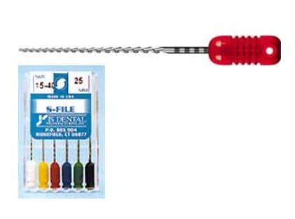 JS Dental S-File #45 White, 25mm, Pack of 6 - #45 White S-Files 25mm Pack of 6 - Image 1