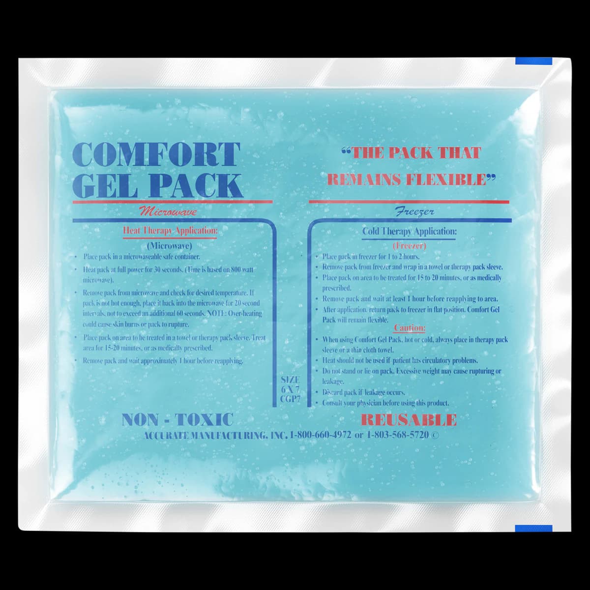 Comfort Gel Pack, 6x7 inch, Hot/Cold Reusable Therapy Pack - Comfort Gel Pack 6x7 Persnlizd - Image 1