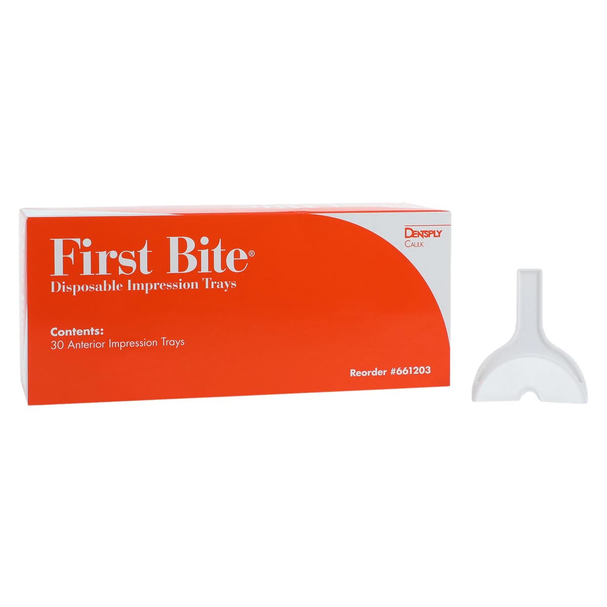 First Bite Disposable Double-Arch Impression Trays, Anterior, Rigid Polystyrene with Gauze Webbing, 30/Box, 661203 - First Bite Anterior Impression Trays (30) - Image 1