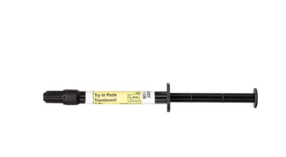 Calibra Veneer Esthetic Resin Cement Try-In Paste, Translucent, 1.8 g Syringe, 2/Pkg, 607304 - Calibra Veneer Cement Try-In Paste Trans. Syr. (2) - Image 1
