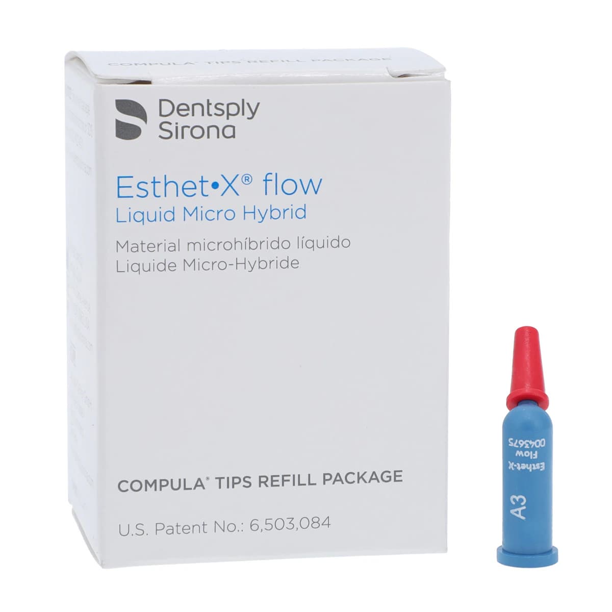 Esthet-X Flow Flowable Composite, Light-Cure, Compula Tip Refills, 0.25 g, Shade A3, 20/Pk, 648112 - Esthet-X Flow Flowable, Light-Cure, Compula Tip Refills, 0.25 g, A3, 20/Pk - Image 1
