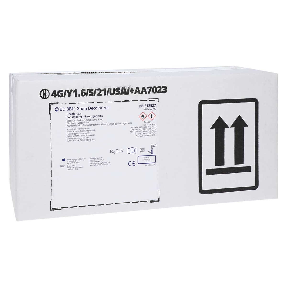 BBL Gram Decolorizer, Clear, 250 mL, 4/Box - Gram Decolorizer - Image 1