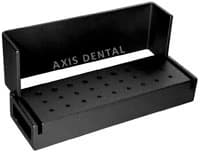 Kerr AXIS Bur Block 18FG/9RA Short Black, 27 Hole, Anodized Aluminum, AB117-1B - Bur Block 18FG/9RA Short Black - Image 1