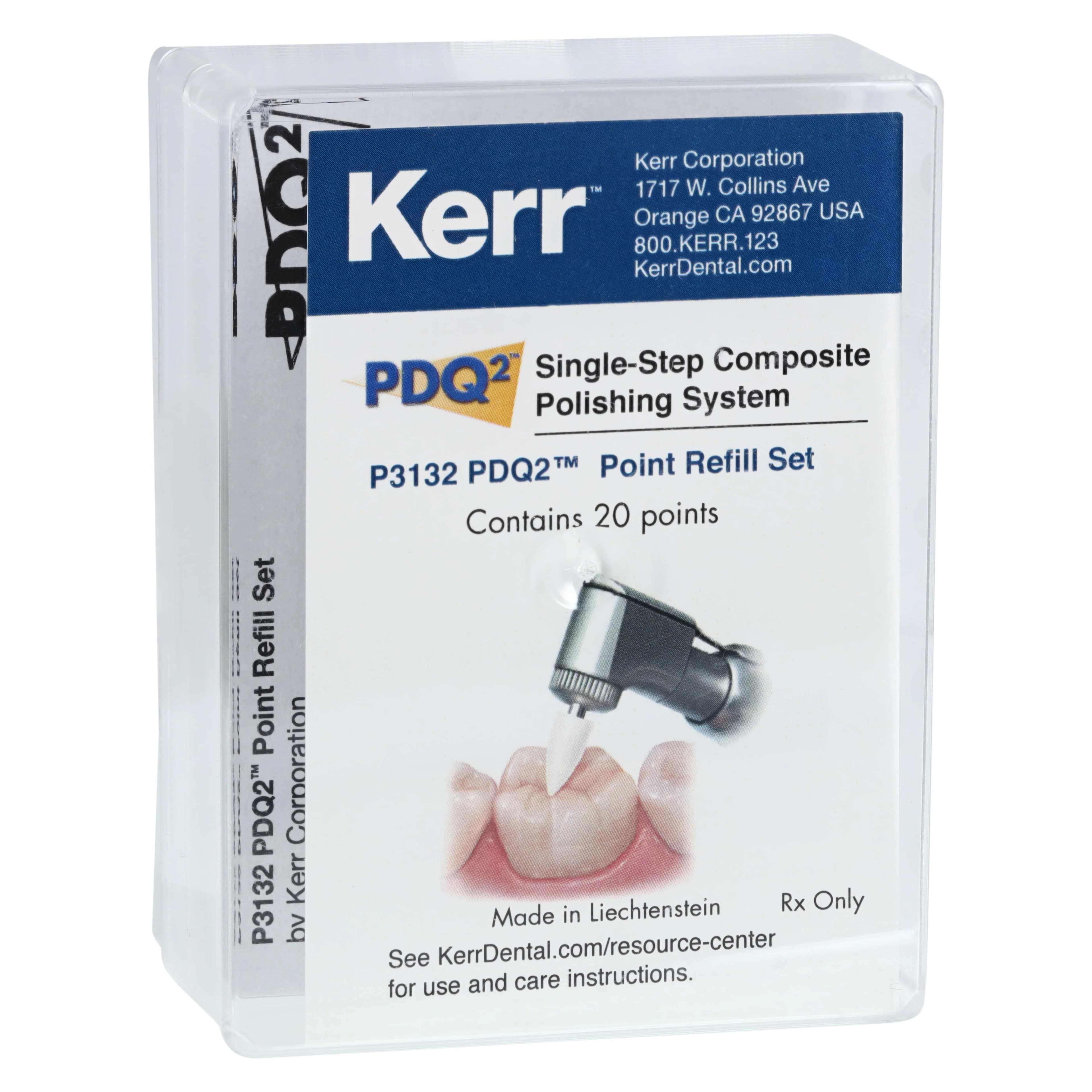 Kerr PDQ2 Composite Polishing Refill Points, RA Shank, Large Flame, White, 20/Pk, P3132 - PDQ2 Composite Polishing Refills, RA, Point, # 050, 5 mm, White, 20/Pk, P3132 - Image 1