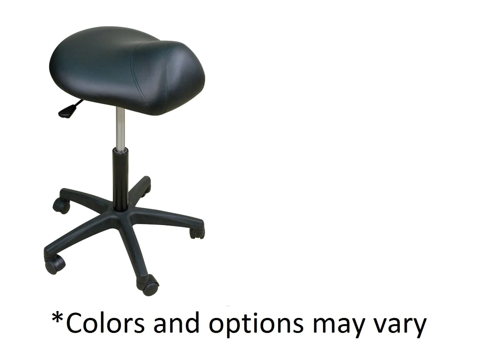 Oakworks Premium Saddle Stool, Black Base, 300 lb Capacity - Saddle Stool Prem Black Base - Image 1
