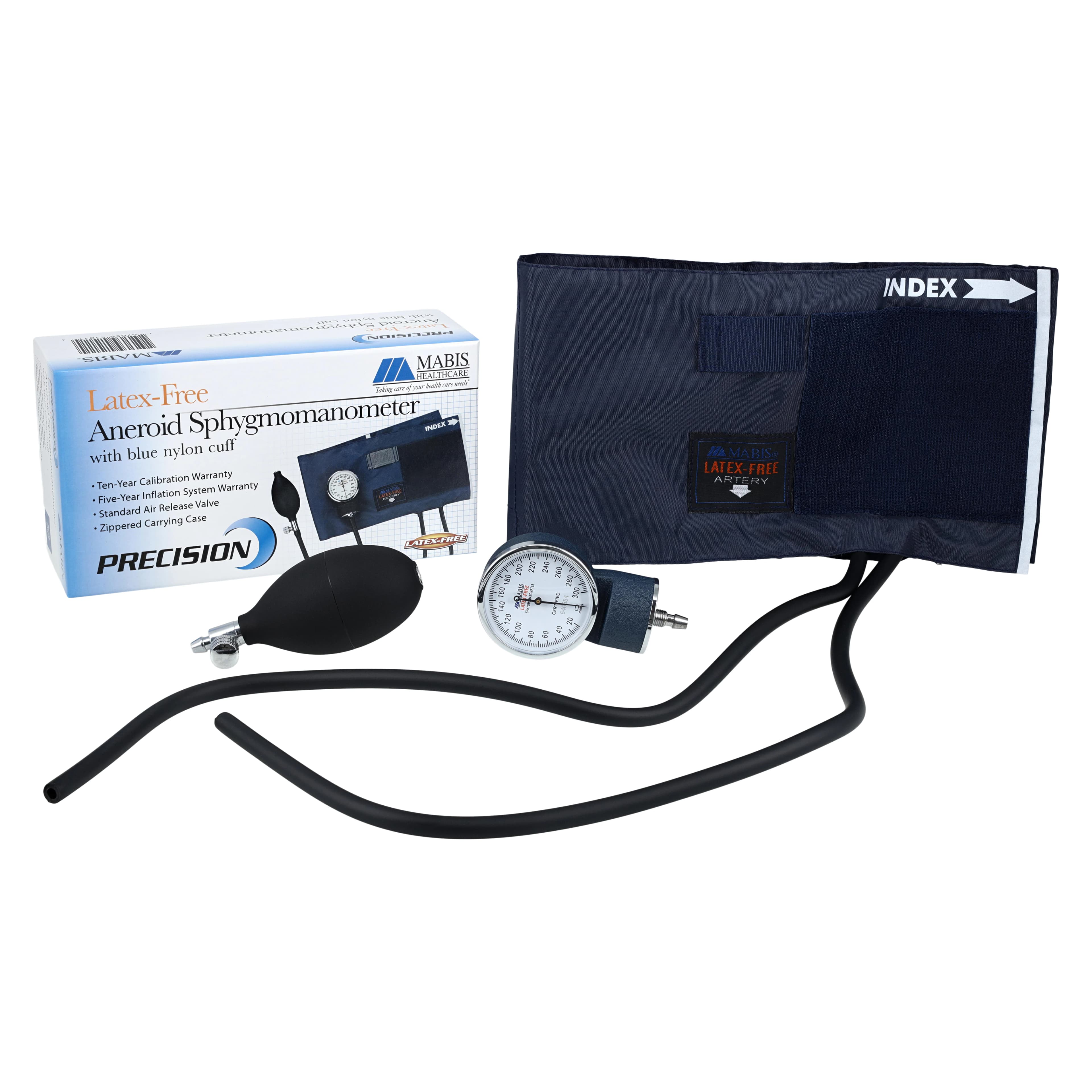 Sphyg Aneroid Sphygmomanometer with Nylon Cuff, Navy Blue, Latex-Free, Arm Dial Display - Sphyg Aneroid w/Cuff Nylon - Image 1