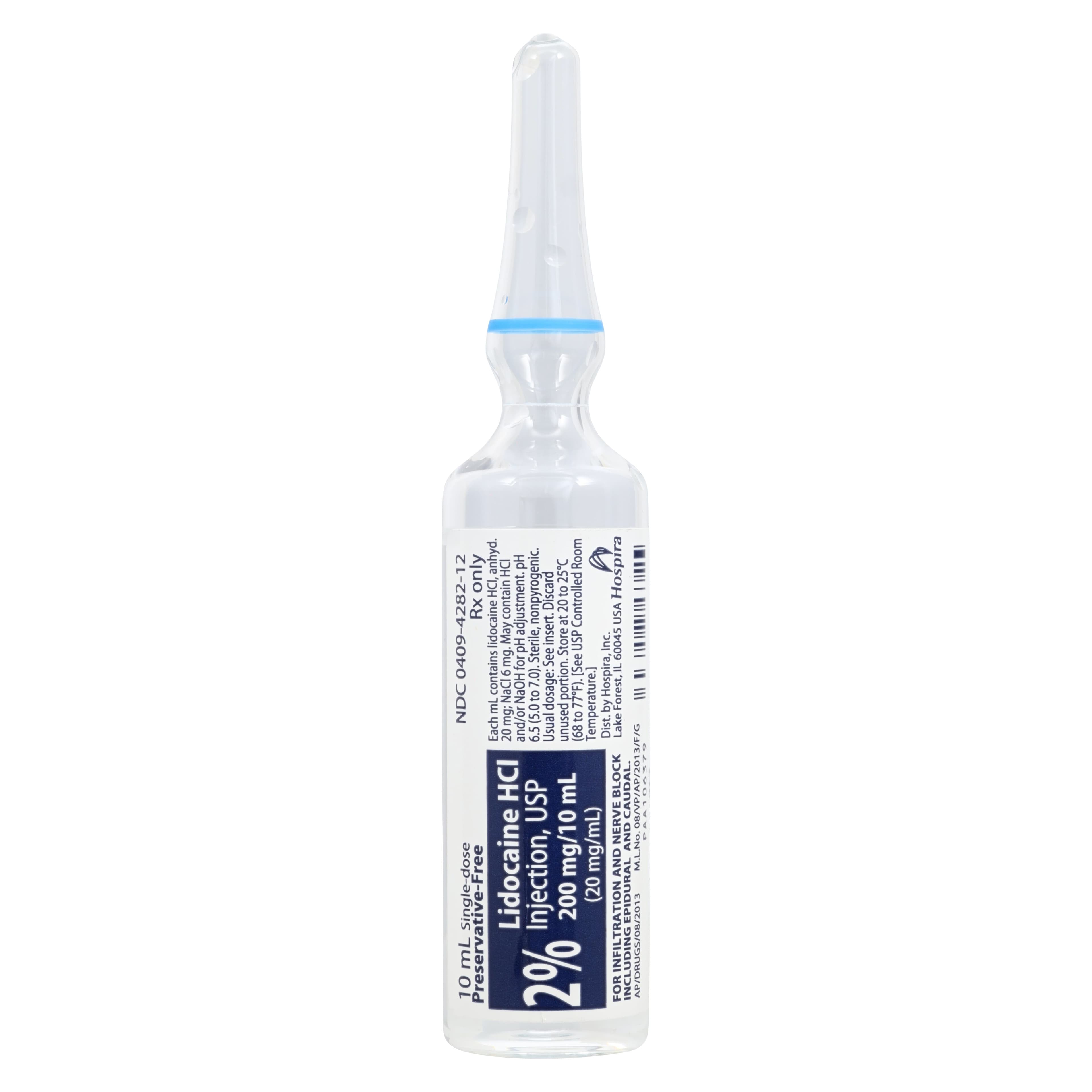 Lidocaine HCl Injection 20 mg/mL, Preservative-Free, 10 mL Ampule, Each - Lidocaine HCL Inj Amp N-R PF - Image 1