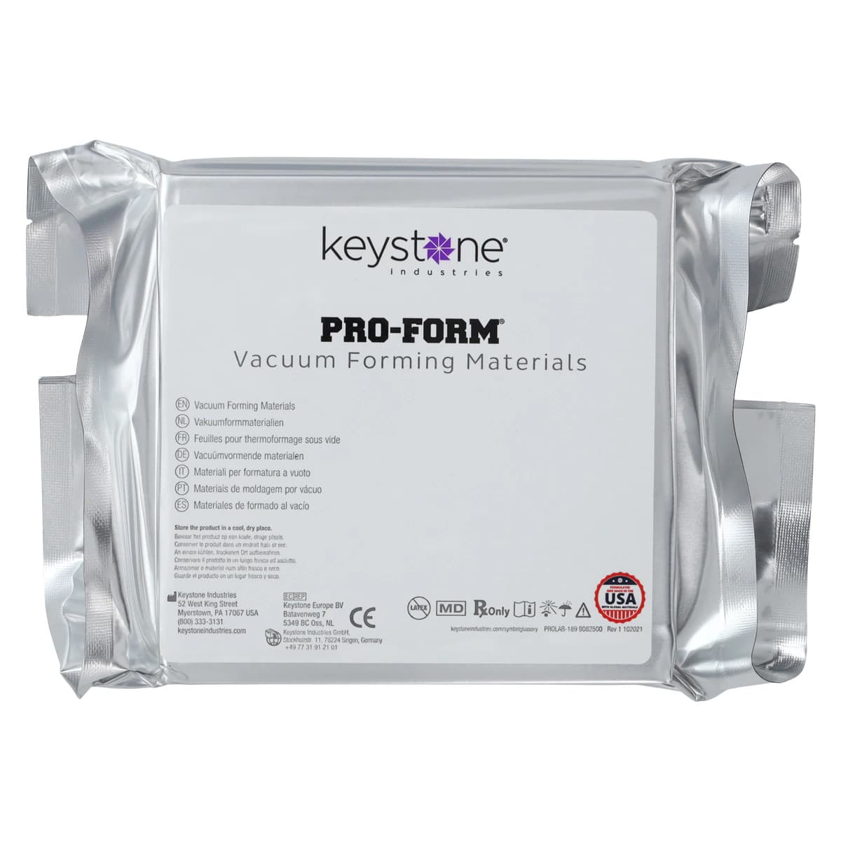 Pro-Form Splint Material, Clear, 5" x 5", 0.040" (1.0 mm), 25 Sheets/Pk, 9615060 - Pro-Form, Splint Material, 5" x 5", 0.040 ", 25/Pk, 9615060 - Image 1