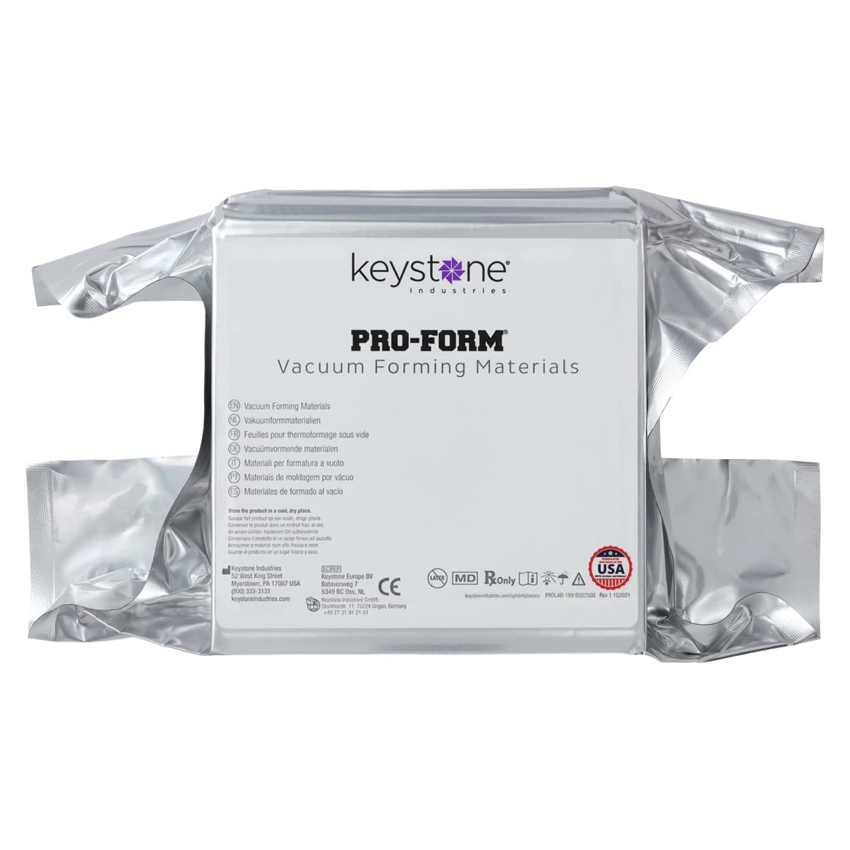 Keystone ProForm Splint Material, Clear, .040" (1.0mm), 5" x 5" Sheets, 50/Box, 9614830 - .040 Proform Splint Material (50) - Image 1