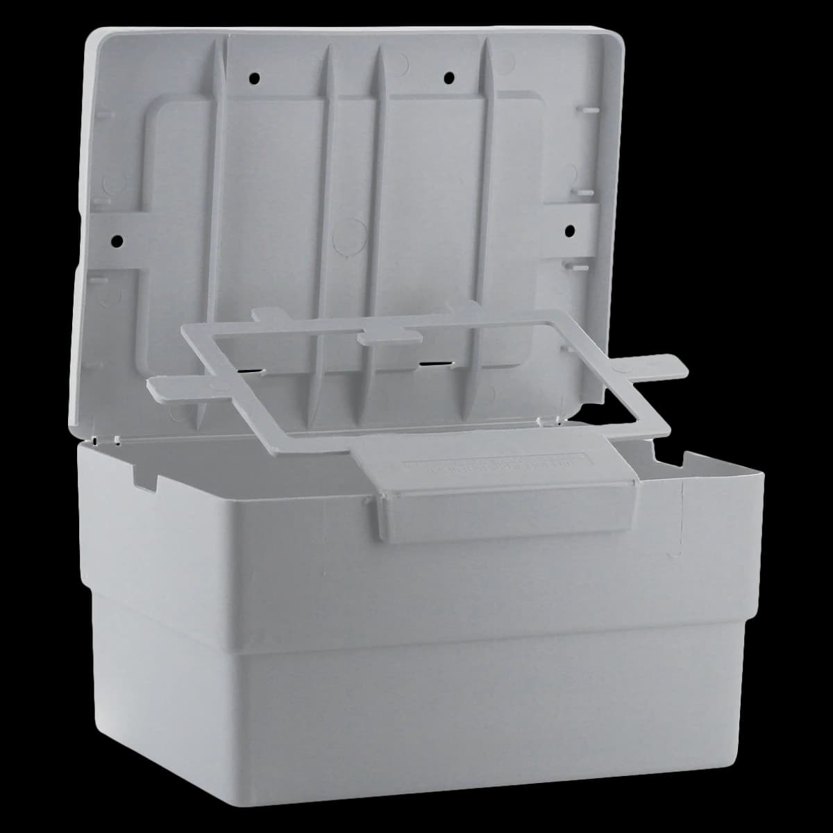 Large Plastic Mailer Box, Light Gray, 7-1/2" x 5-1/2" x 4", 5-1/2 oz, Each - Large Plastic Mailer - Large Plastic Mailer, Light Gray - Image 1