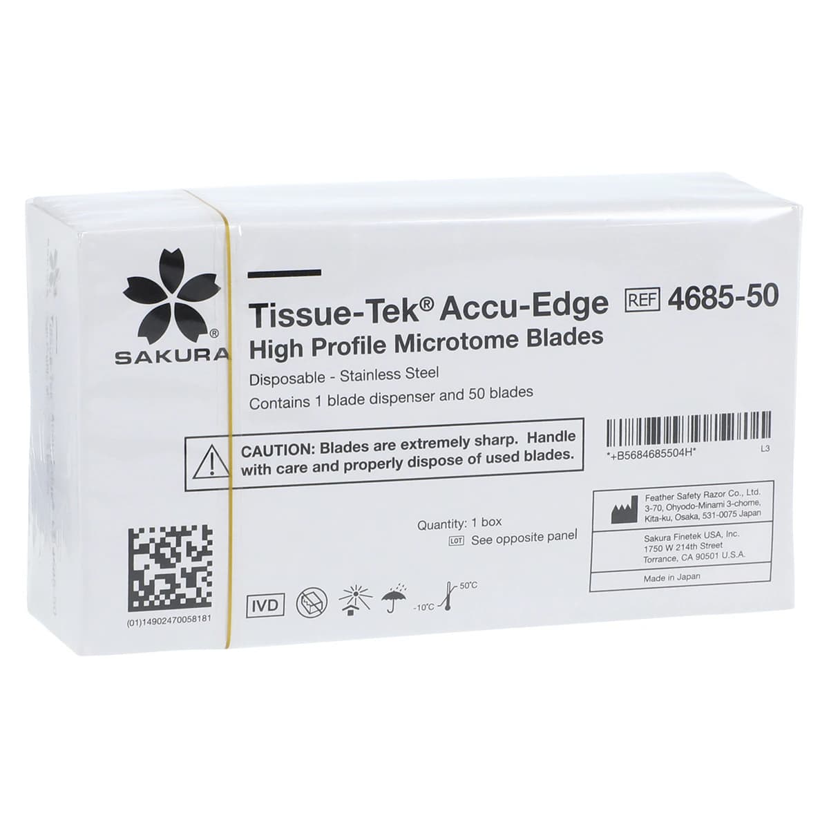 Sakura Finetek Accu-Edge High Profile Microtome Blades, 50/Package - Blade Accu-Edge Hi-Profile - Image 1