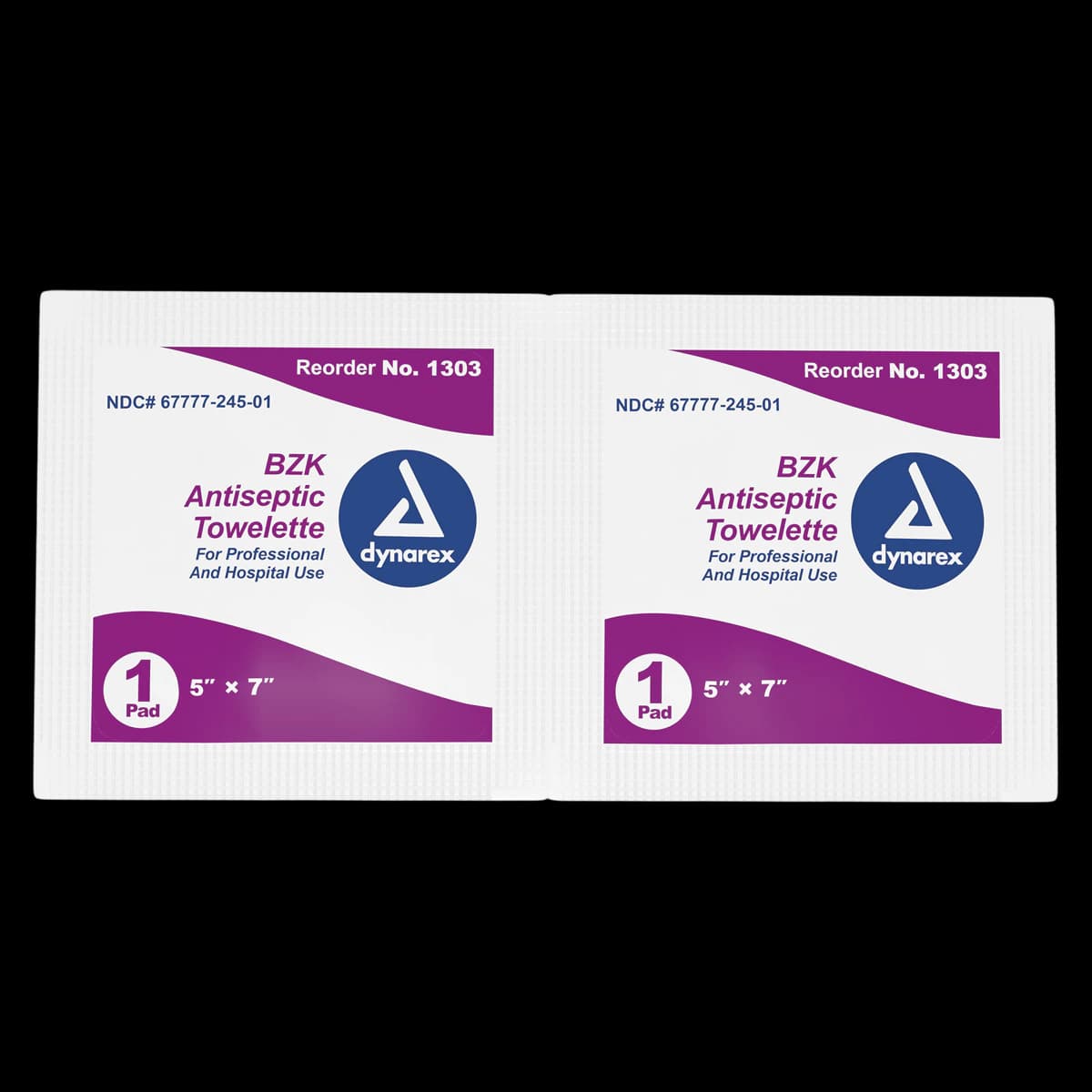 Dynarex BZK Towelettes, Benzalkonium Chloride 0.13%, Non-Sterile, 5x7" - Bzk Towelettes - Image 1