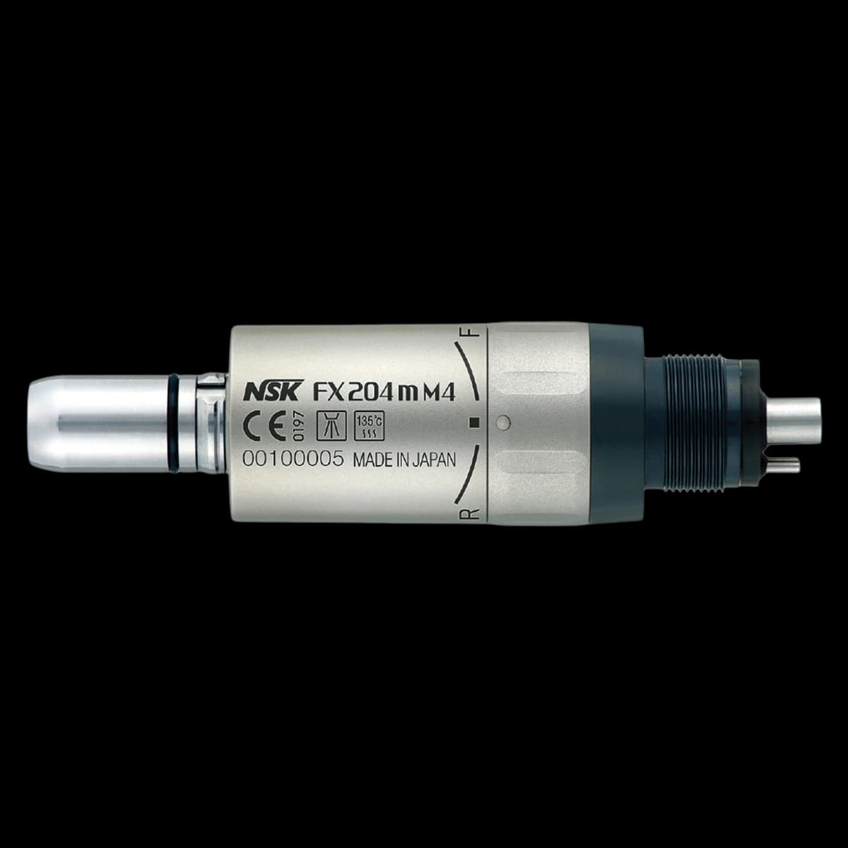 NSK FX204 M4 4-Hole Air Motor, Non-Optic, Low Speed, 25,000 rpm, E-Type Connection, Aluminum - FX Series Air Motors - Image 1