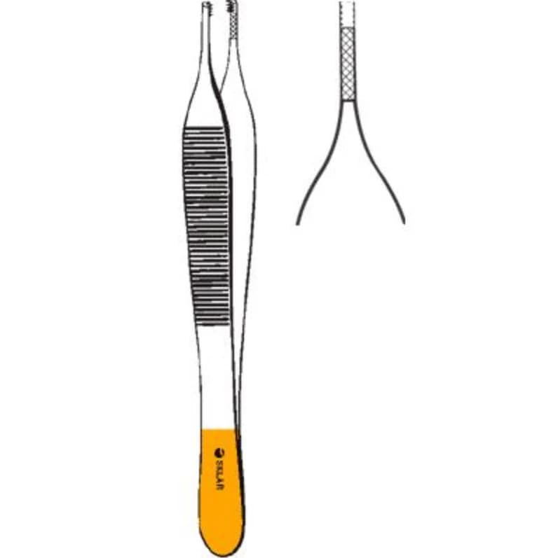 Sklar Adson-Brown Tissue Forceps, Straight, 4-3/4", Tungsten Carbide, Each - Forcep Adson Brown - Image 1