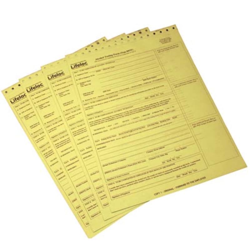 Lifeloc Technologies Non-DOT Breath Alcohol Test Form, 100/Package - Non-DOT Breath Alcohol Form - Image 1