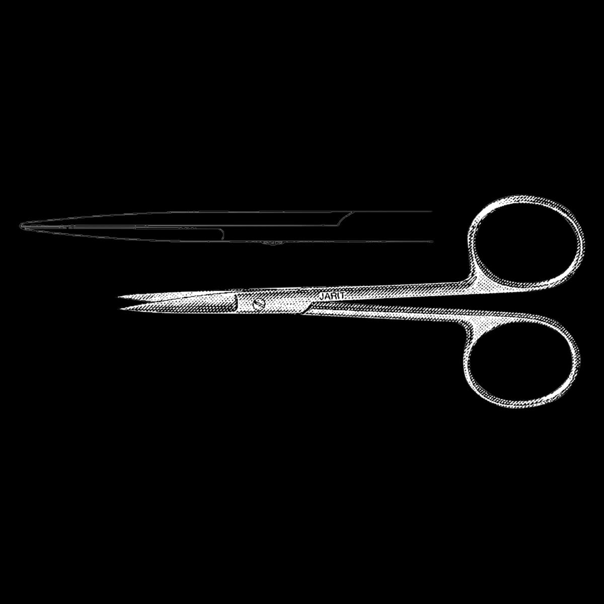 Jarit Iris Scissors, Straight, 4" (10 cm), Sharp/Sharp, Stainless Steel, Each - Scissors Knapp Iris Shrp-Shrp - Image 1