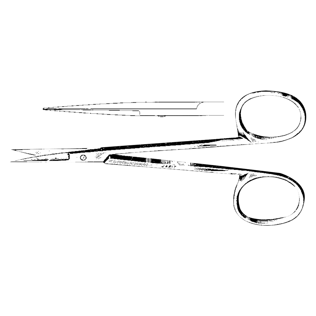 Jarit Iris Scissors, Straight, Extra Delicate, 4-1/8" (10.5 cm), Stainless Steel - Scissors Iris St Xtra Delicate - Image 1