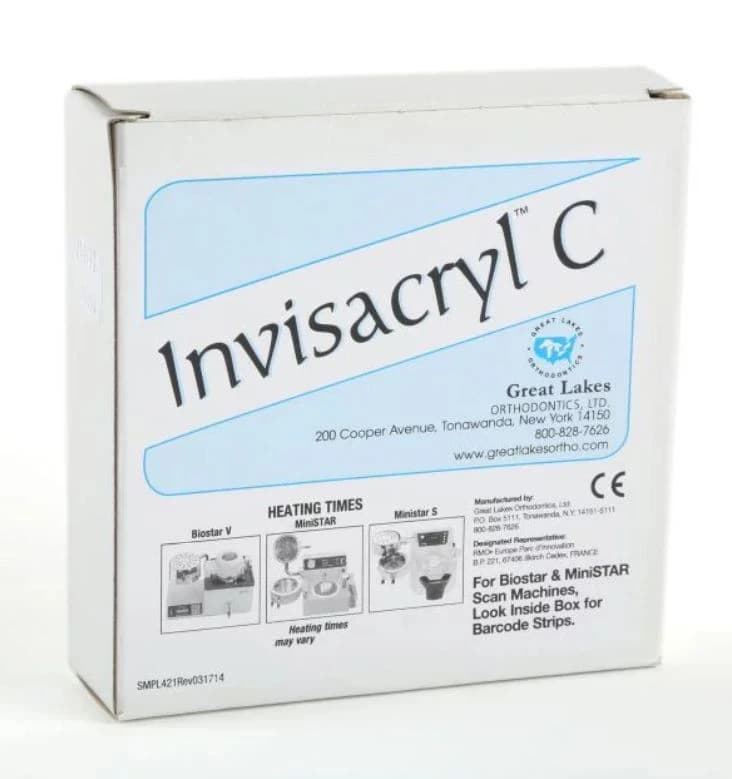 Invisacryl™ C Clear 1mm/125mm Round, .040" Thickness, Pack of 100 - Invisacryl™ C .040" Clear 1mm/125mm Round Pack of 100 - Image 1