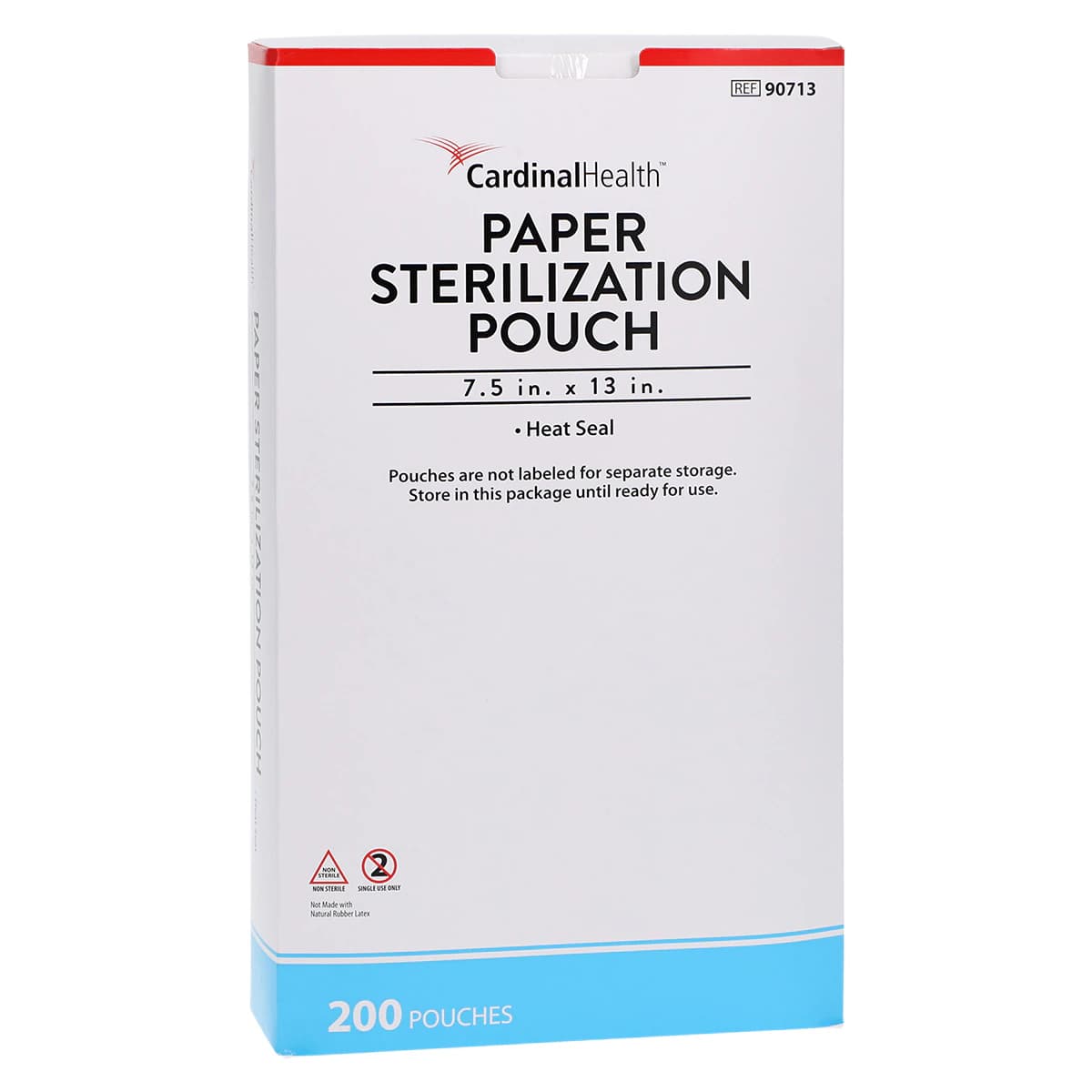 Cardinal Health Heat Seal Sterilization Pouch, 7.5 in x 13 in, Blue/White, 200/Pack - Pouch Steriliz Heat Seal Dual - Image 1