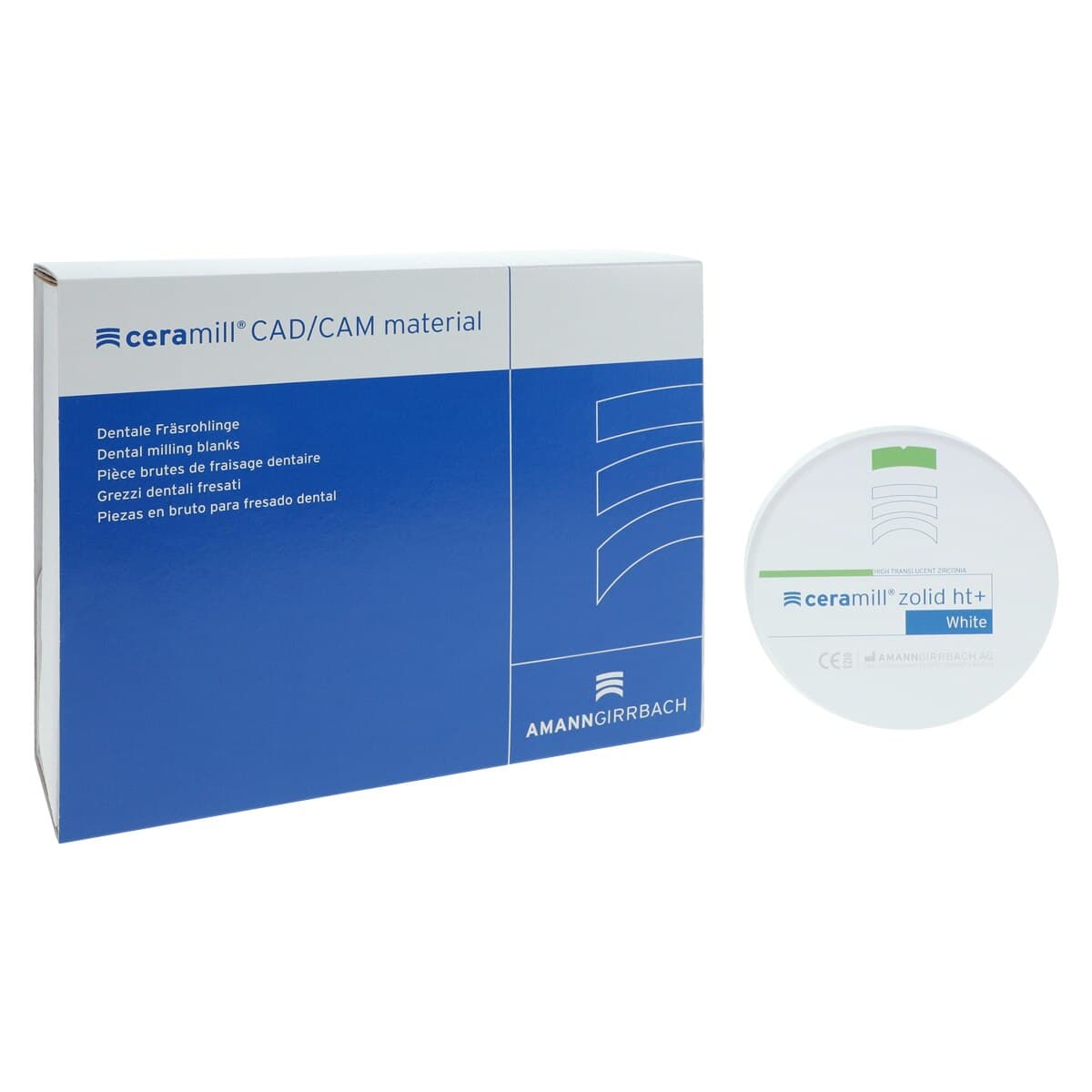 Ceramill Zolid HT+ White Zirconia Disc 98x18mm, 1/Each - Ceramill Zolid HT+ White Zirconia Disc 98x18 F Each - Image 1