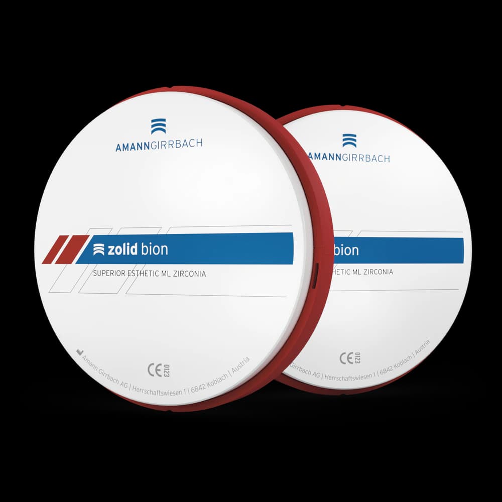 Zolid Bion Zirconia Disc 98x14mm, Shade B3, Class 5, Each - Zolid Bion Zirconia Disc 98x14 F B3 Each - Image 1