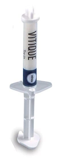 Vitique Try-In Paste Refill, White, 3.9 g Syringe with 10 Veneer Tips, 213054 - Vitique Try-In White Refill 3.9gm Syringe - Image 1