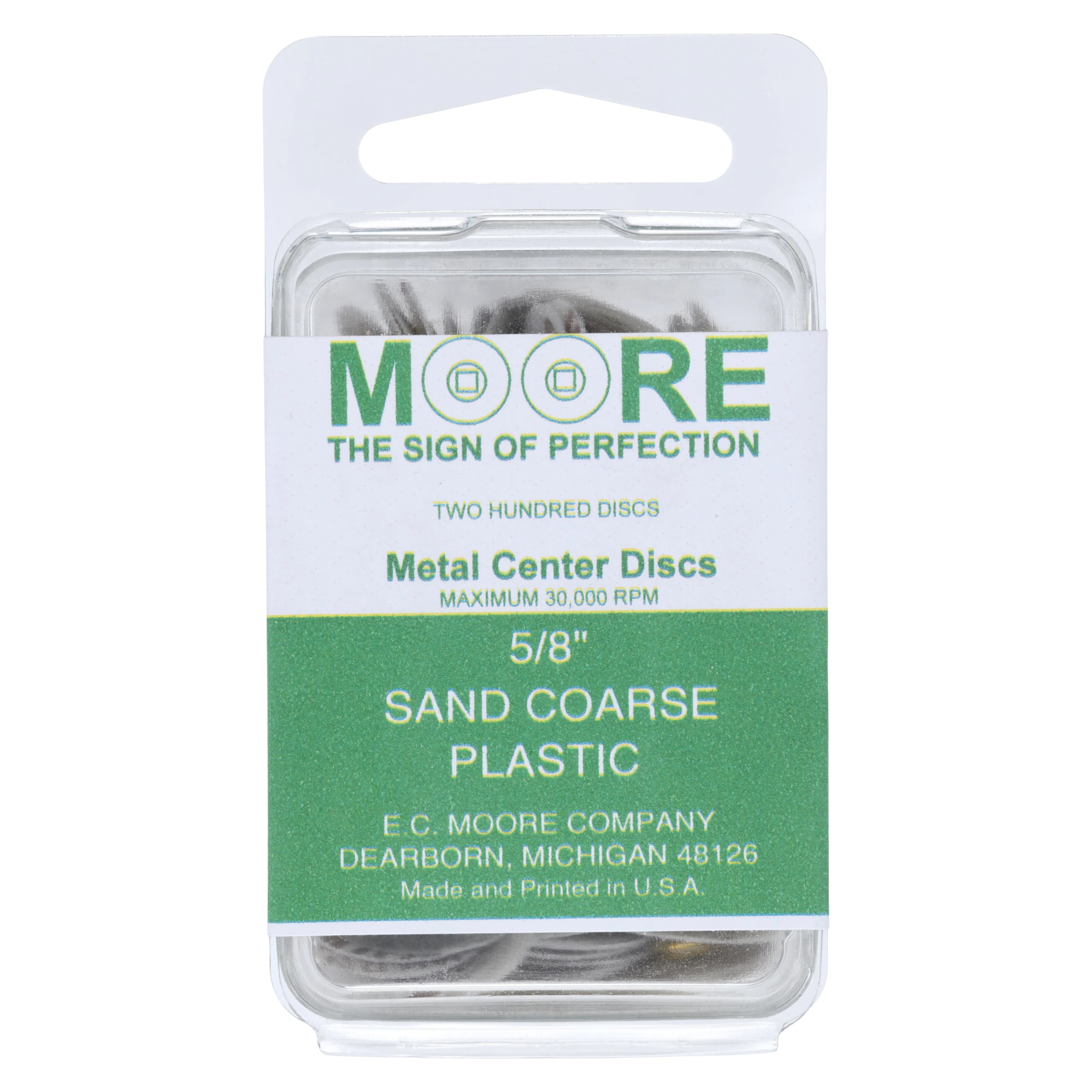 E.C. Moore Paper Discs with Brass Center, 5/8" Sand Coarse Grit, 200/Box, BC-58-SCBB - Paper Discs Brass Center 5/8" Sand Coarse 200/Pk - Image 1