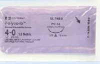 Medtronic Polysorb Absorbable Suture, 4-0, 18", PC-12 Conventional Cutting 3/8 Circle Needle 19mm, Undyed, 36/Case - Suture Polysorb UD PC-12 - Image 1