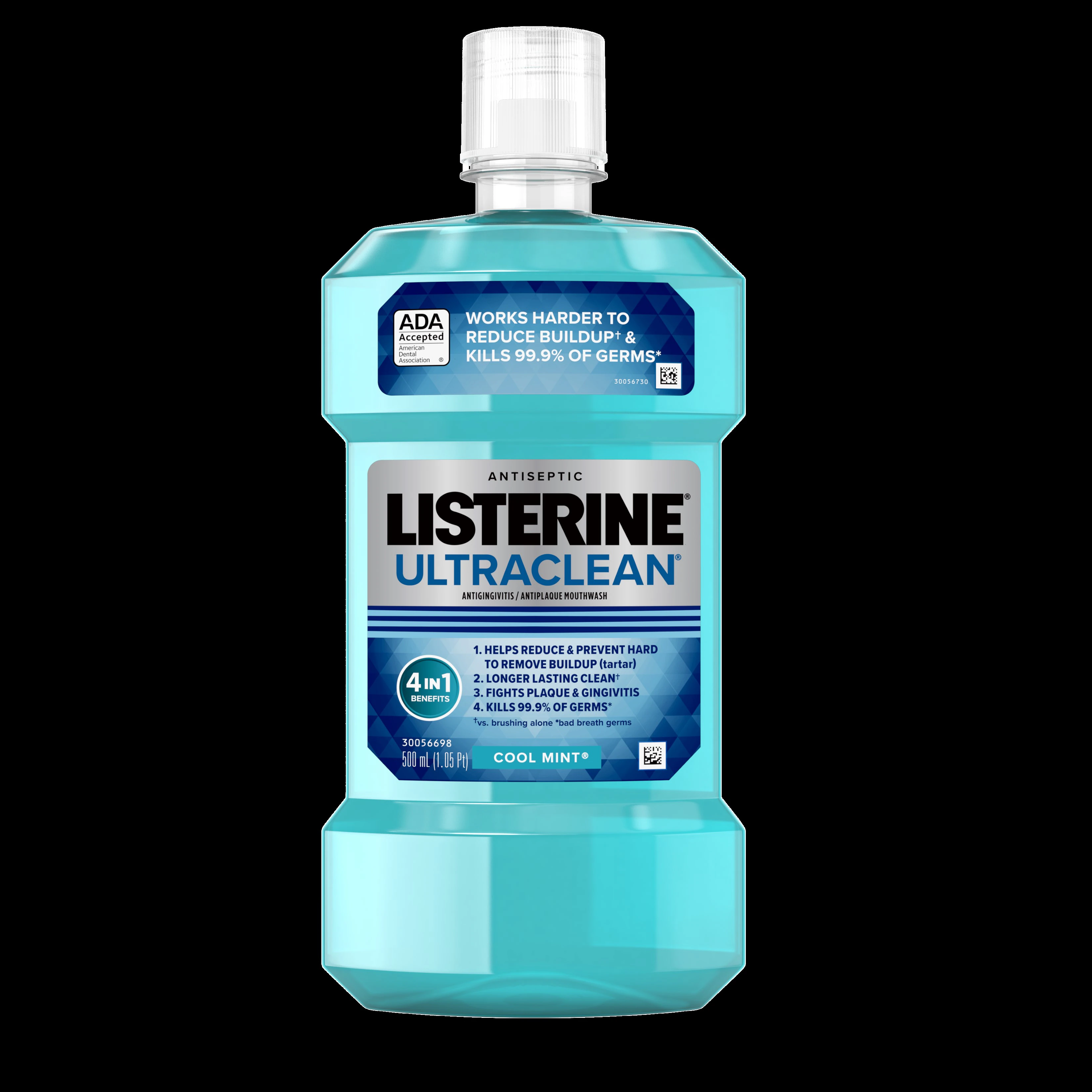 Listerine Ultraclean Zero MW Arctic Mint Mouth Rinse, Alcohol Free, 16 oz Bottle, 6/Case - Listerine Ultraclean Zero MW - Image 1