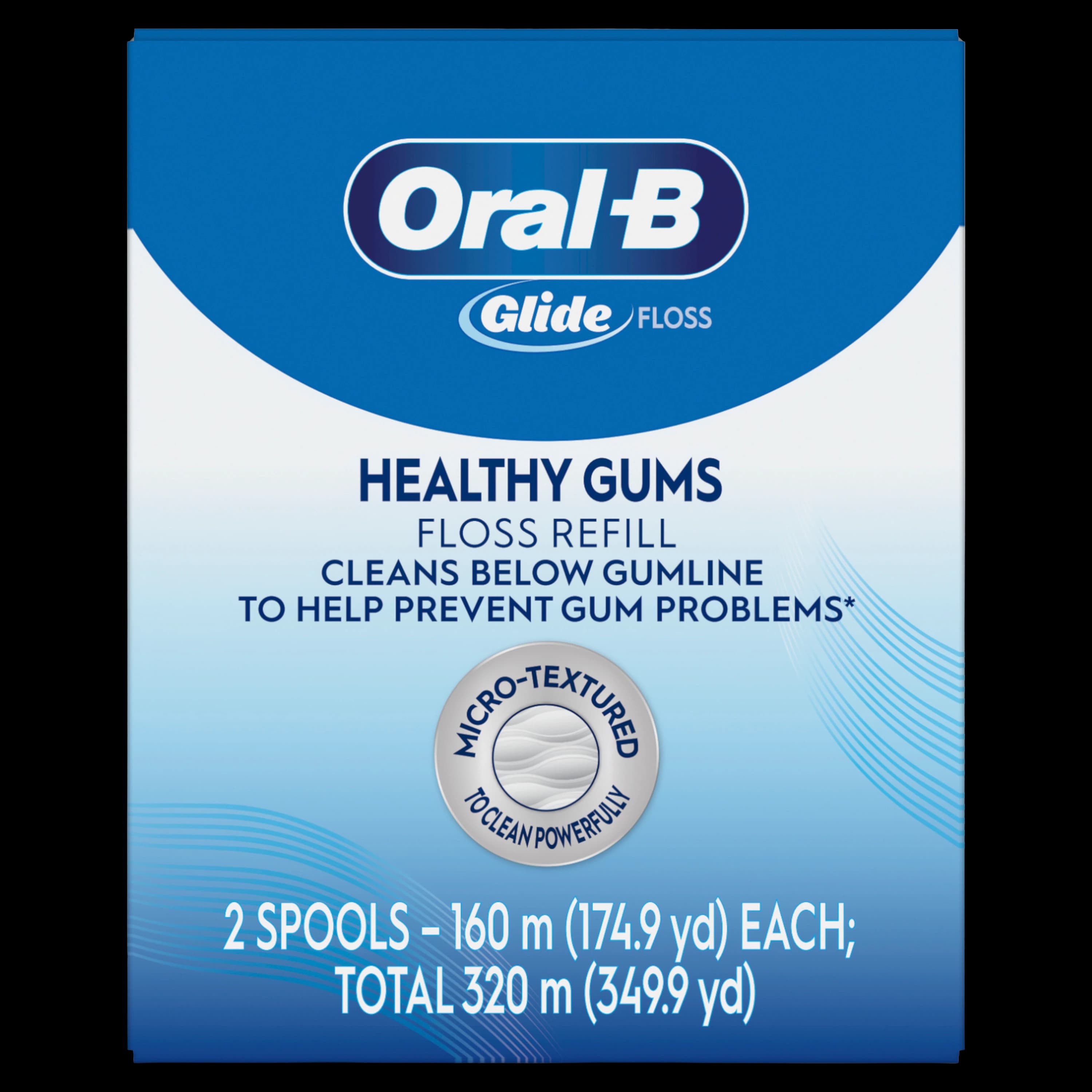 Oral-B Glide Healthy Gums Floss Refill, Unflavored, 160m per Spool, 2 Spools/Box, 80779742 - Oral-B Glide Healthy Gums Floss 160M Refill unflavored, 2 count (replaces 80303244) - Image 1